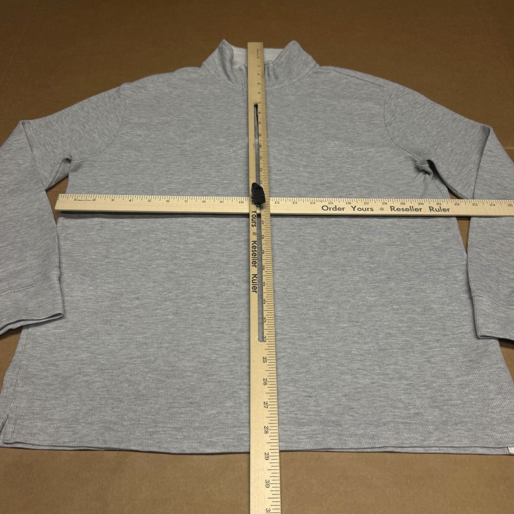 Chaps Chaps Mens Sweater Gray Mock Neck Quarter Zip Pullover Knit Cotton Polyester Casual Size US L / EU 52-54 / 3 - 5 Thumbnail