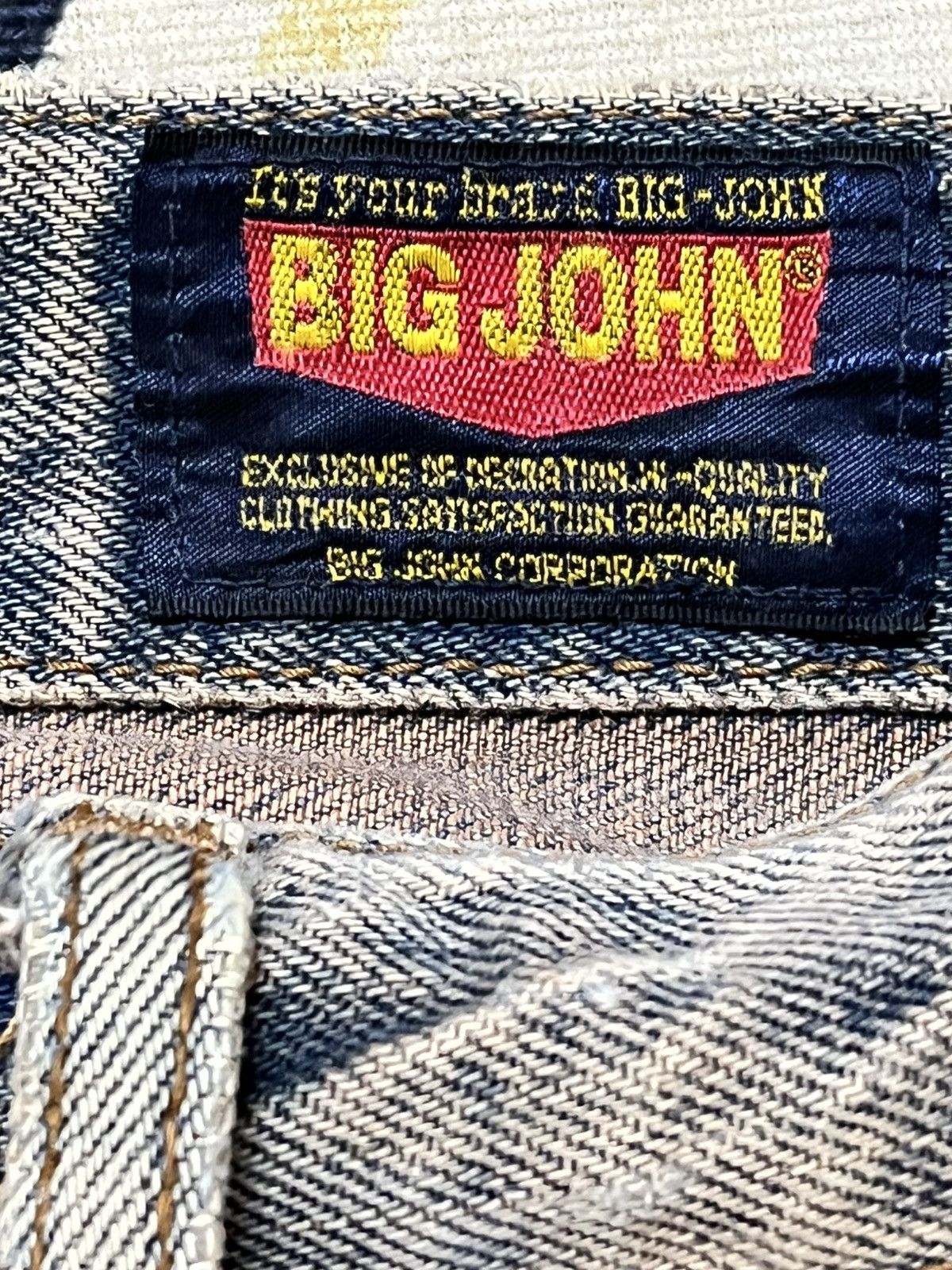 Big John Vintage Big John Baggy Blue Black Distressed Denim Size US 33 - 9 Thumbnail