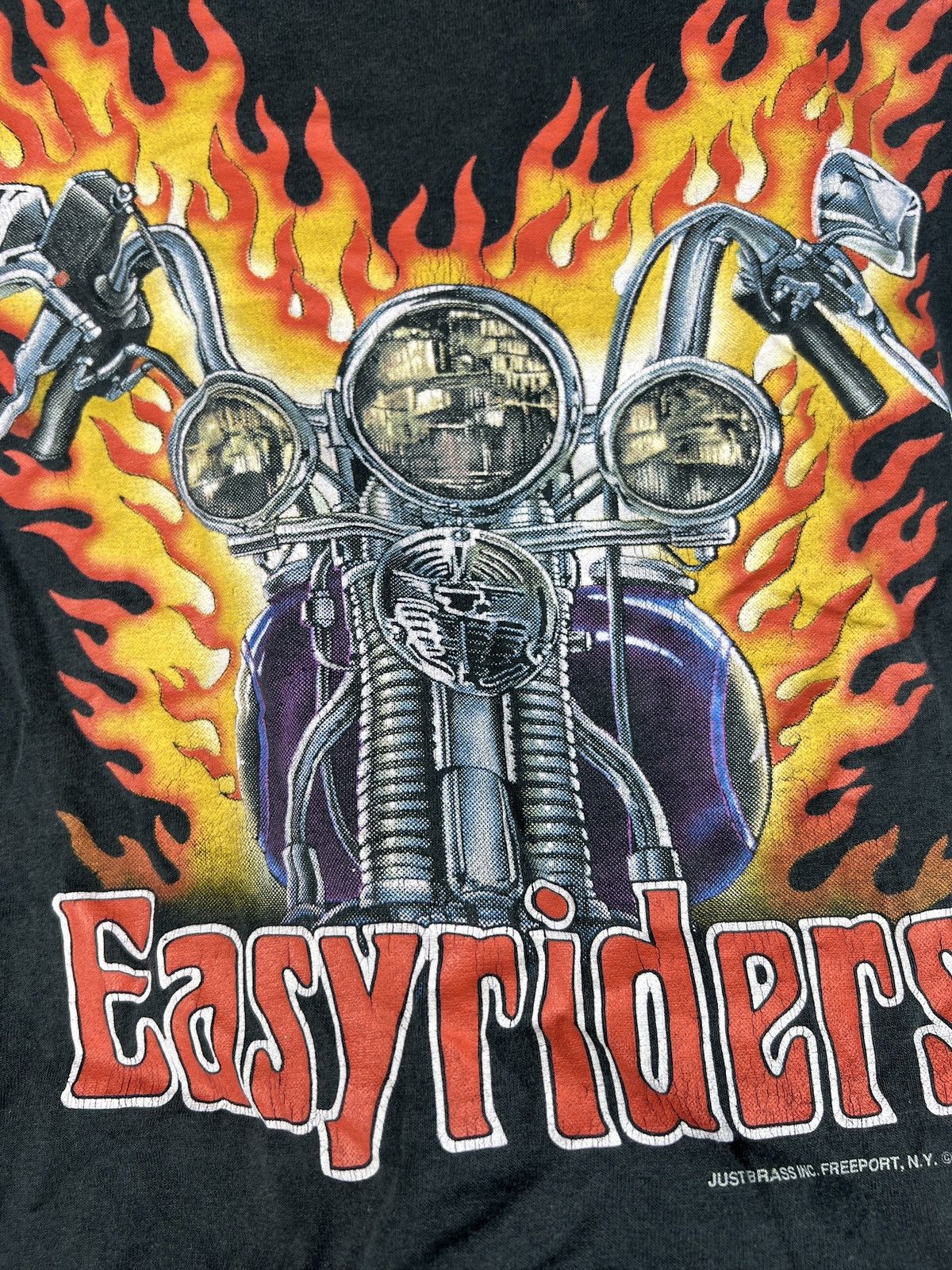 Vintage Easyriders 1992 Licensed Just Brass Single Stitch Tshirt Size US XL / EU 56 / 4 - 5 Thumbnail