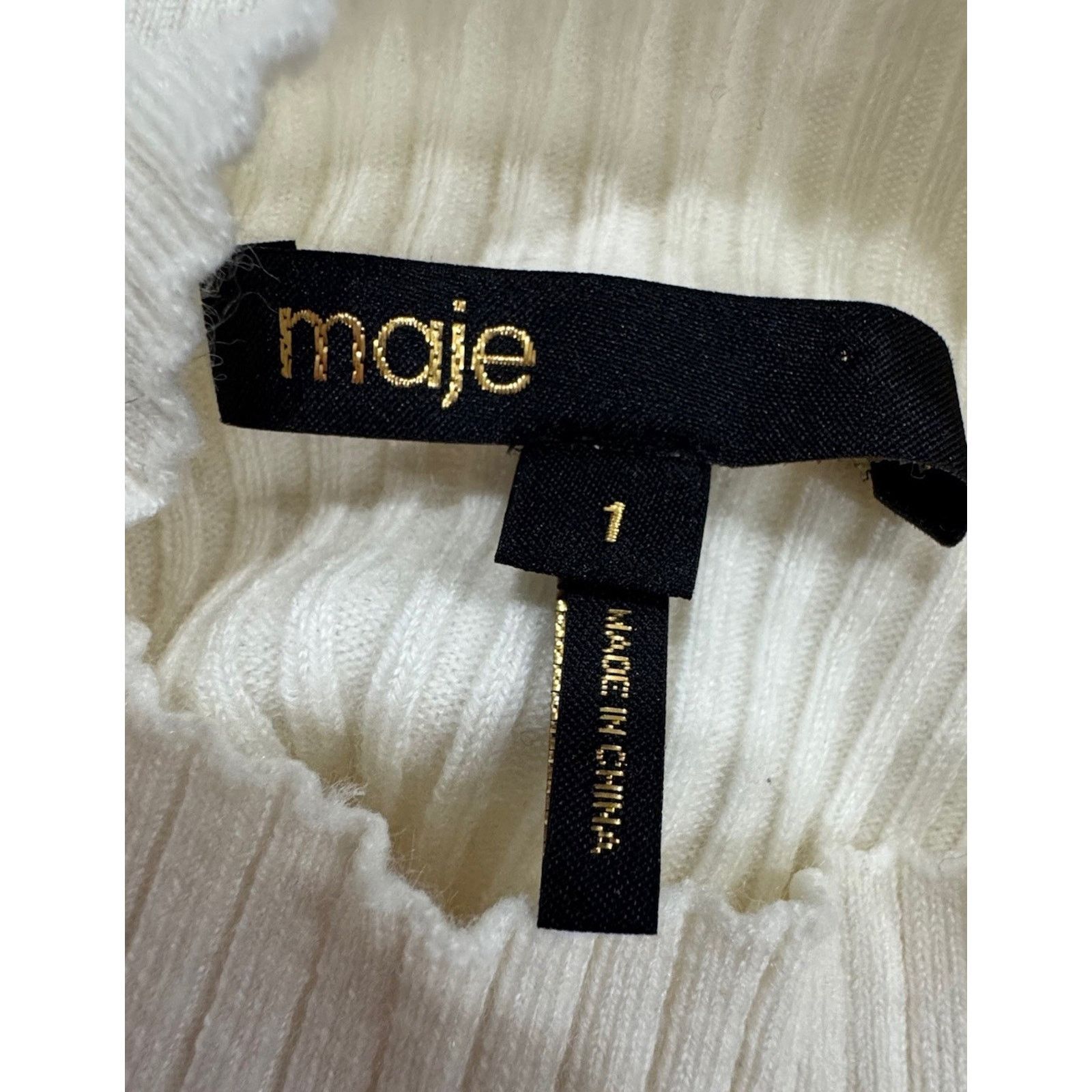 Maje Maje Manuello Designer Ribbed Sweater Criss-cross Lacing Size XS / US 0-2 / IT 36-38 - 5 Thumbnail