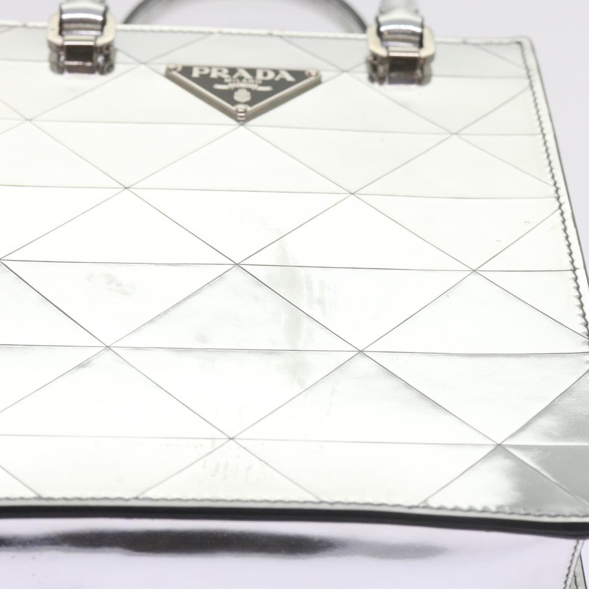 Prada PRADA Hand Bag Metallic Leather Silver Size ONE SIZE - 8 Thumbnail