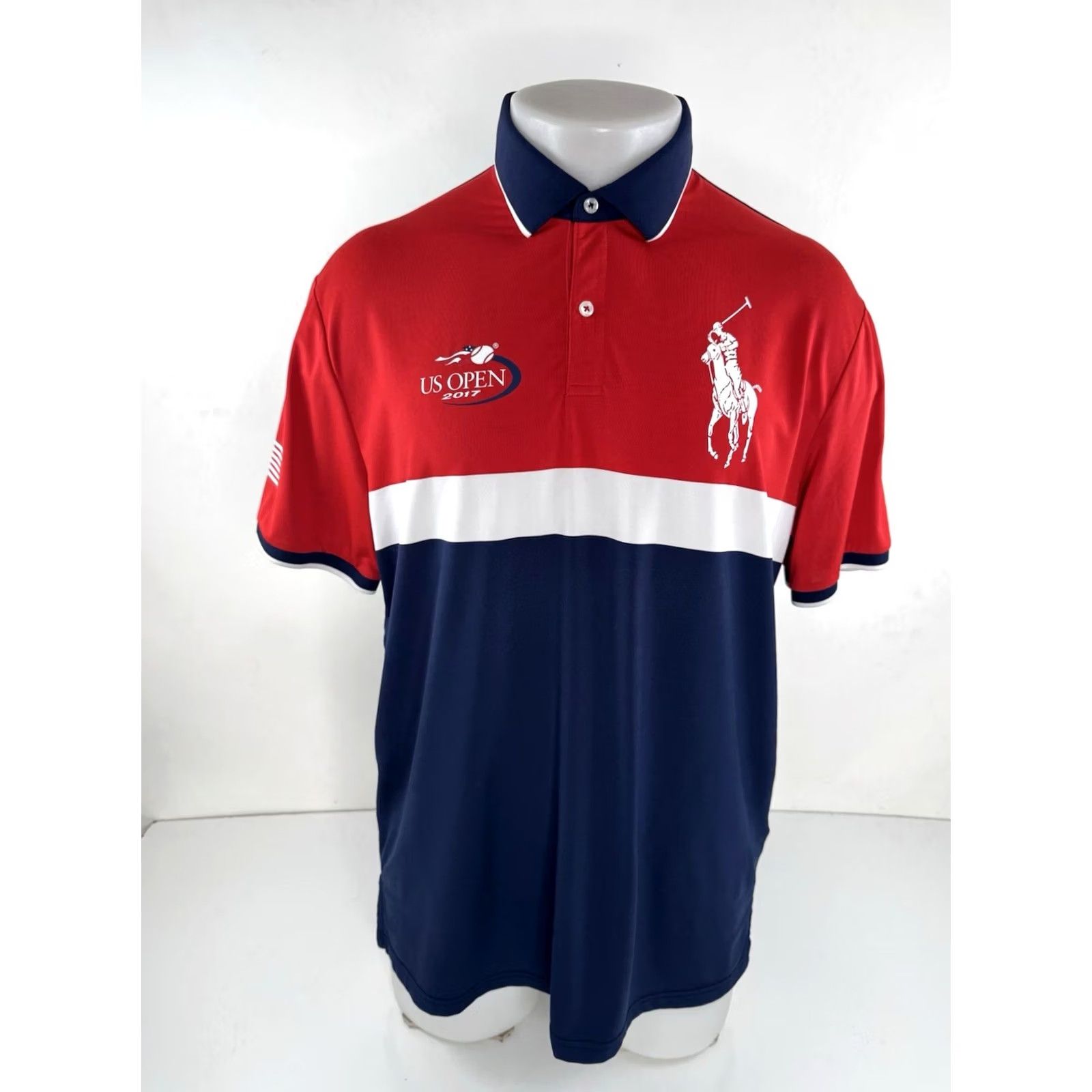 Polo Ralph Lauren POLO RALPH LAUREN - US OPEN Tennis 2017 Big Pony L Jersey Polo Shirt - EXCELLENT Mens Shirt L Multicolor Tennis 2010s Size US L / EU 52-54 / 3 - 2 Thumbnail