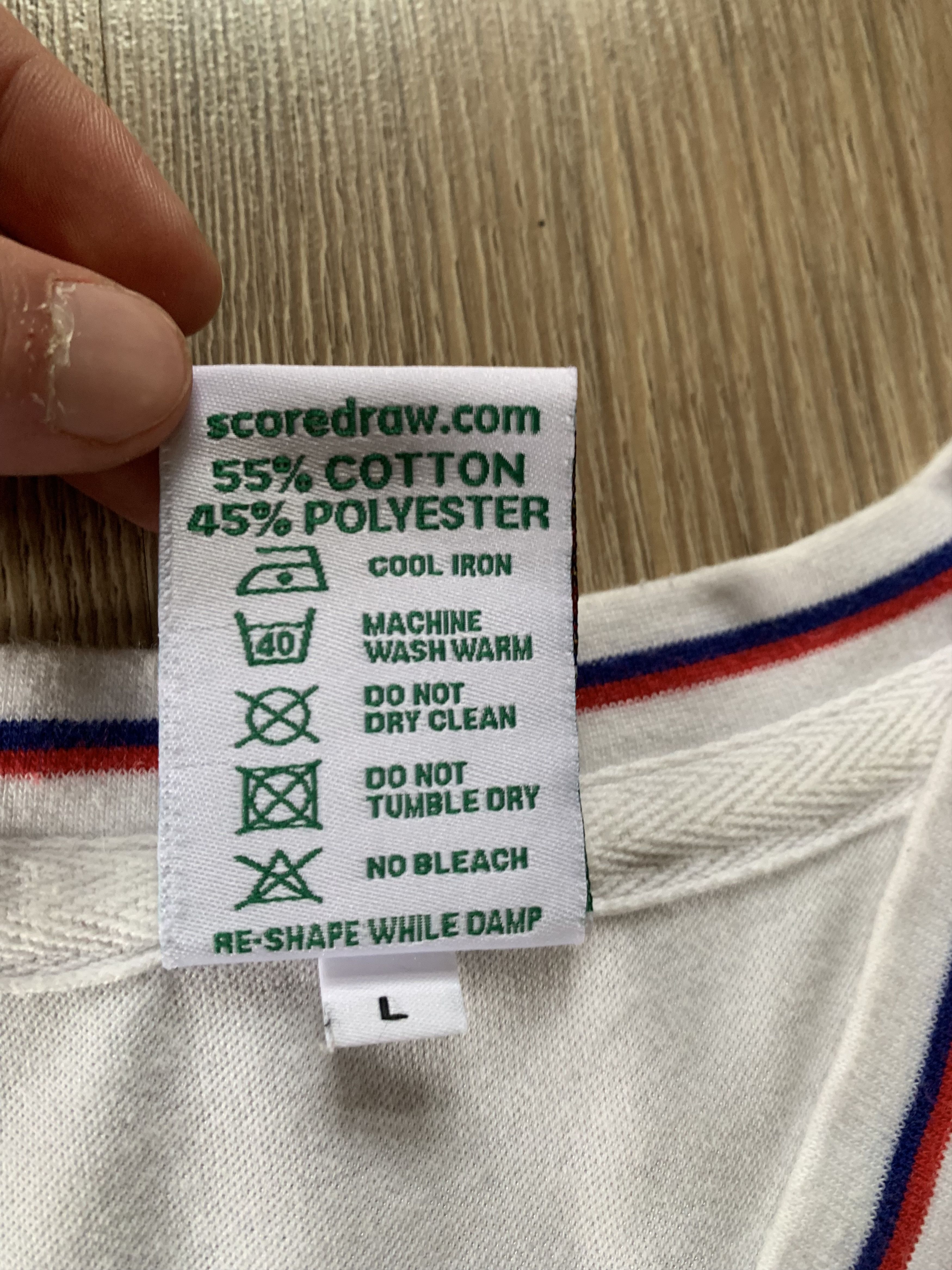 Vintage Vintage Score Draw England White 2018 T-Shirt Size US L / EU 52-54 / 3 - 7 Thumbnail
