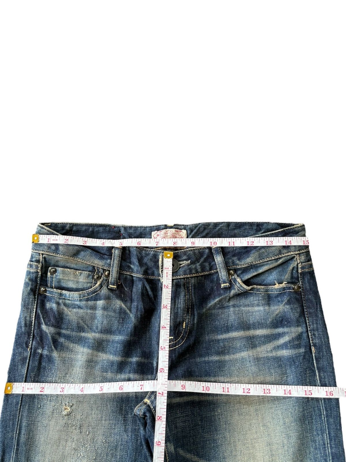 MOUSSY Vintage Japanese Moussy Rusty Wash Distress Flare Jeans Size 30" / US 8 / IT 44 - 6 Thumbnail