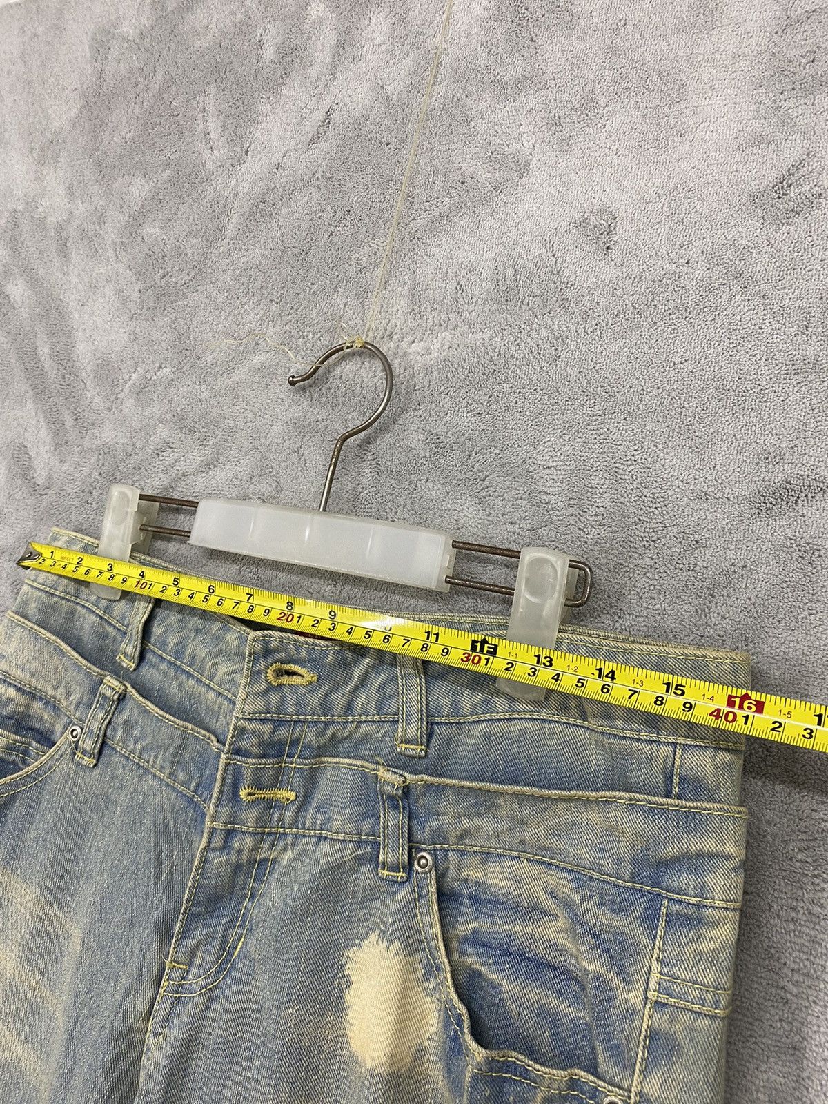 Issey Miyake 🔥(391B08) SKY BOMBER DISTRESSED ACID WASH JEANS‼️ Size US 32 / EU 48 - 14 Thumbnail