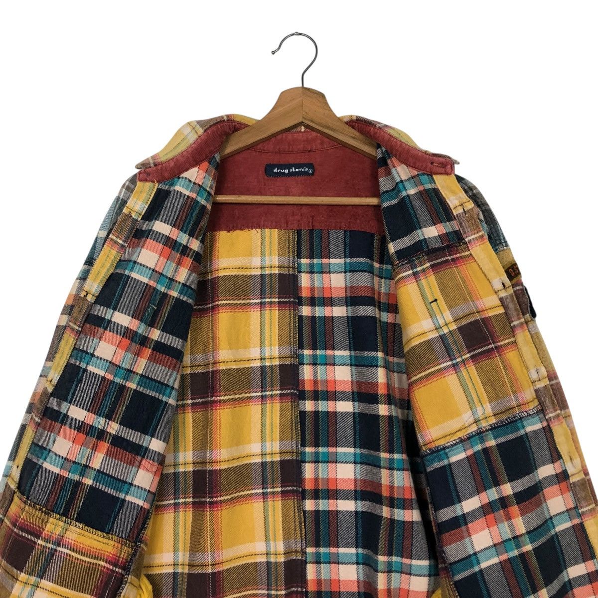 Hysteric Glamour 🔥VINTAGE SHIRT BUTTON JACKET PATCHWORK TARTAN DRUG STORE’S Size US L / EU 52-54 / 3 - 16 Thumbnail