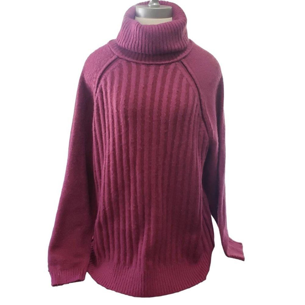 Free People CT775 Free People Ladies Burgundy Heavy Cowl Neck Sweater Size S / US 4 / IT 40 - 1 Thumbnail
