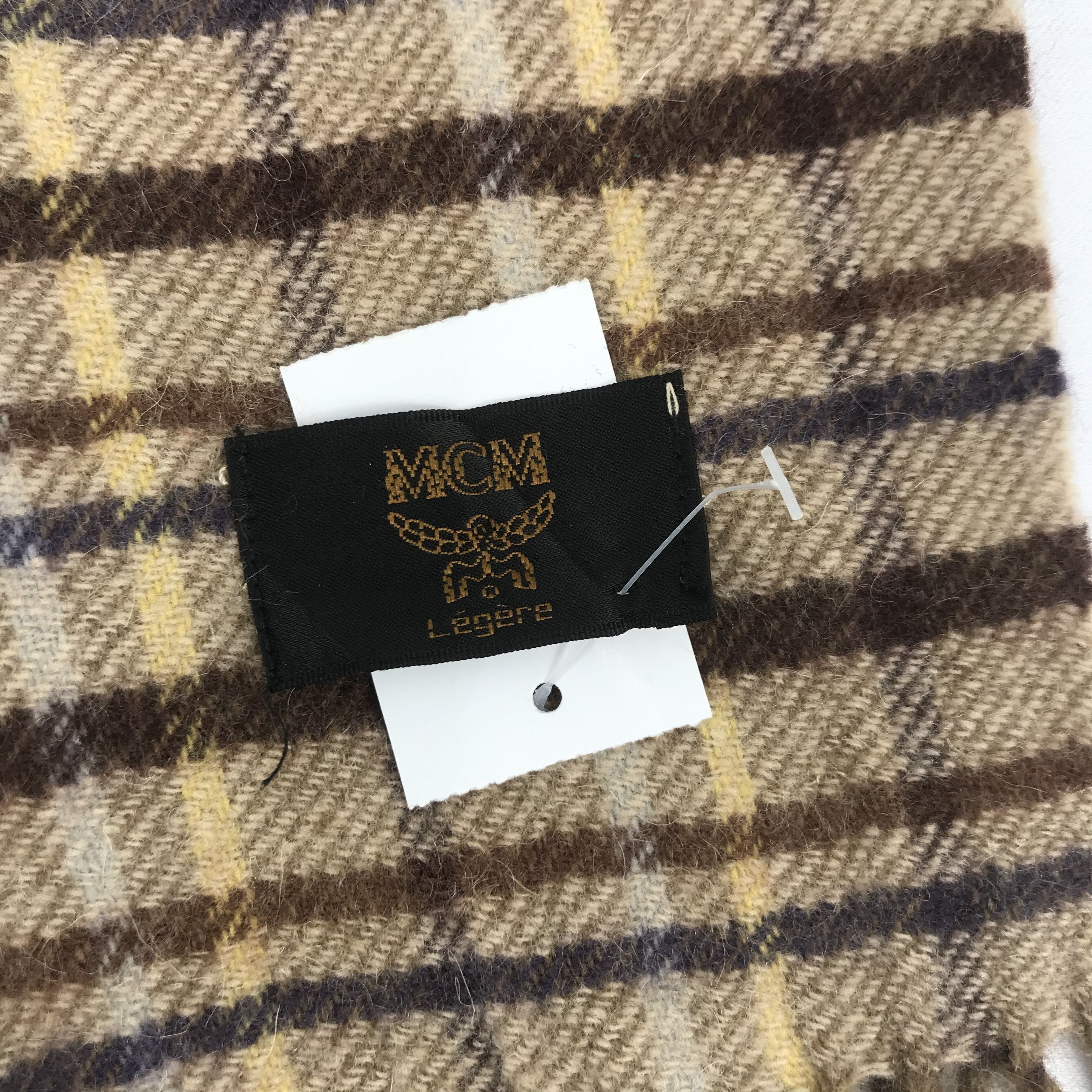 MCM Vintage MCM Scarf Muffler Check Plaid Wool Scarves Size ONE SIZE - 4 Thumbnail