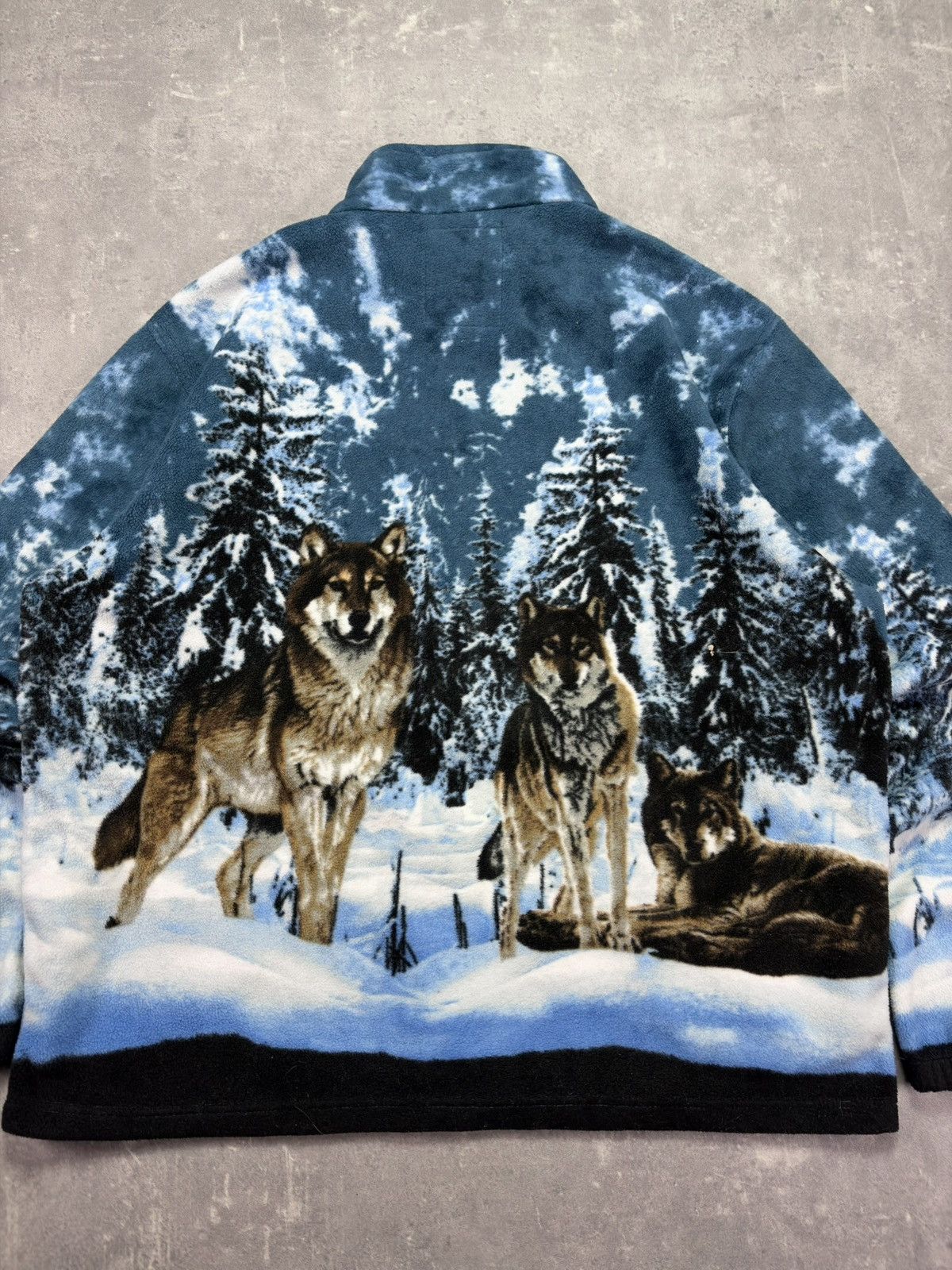 Vintage Vintage Wolf Animal Printed Fleece Jacket XXL Size US XXL / EU 58 / 5 - 14 Thumbnail