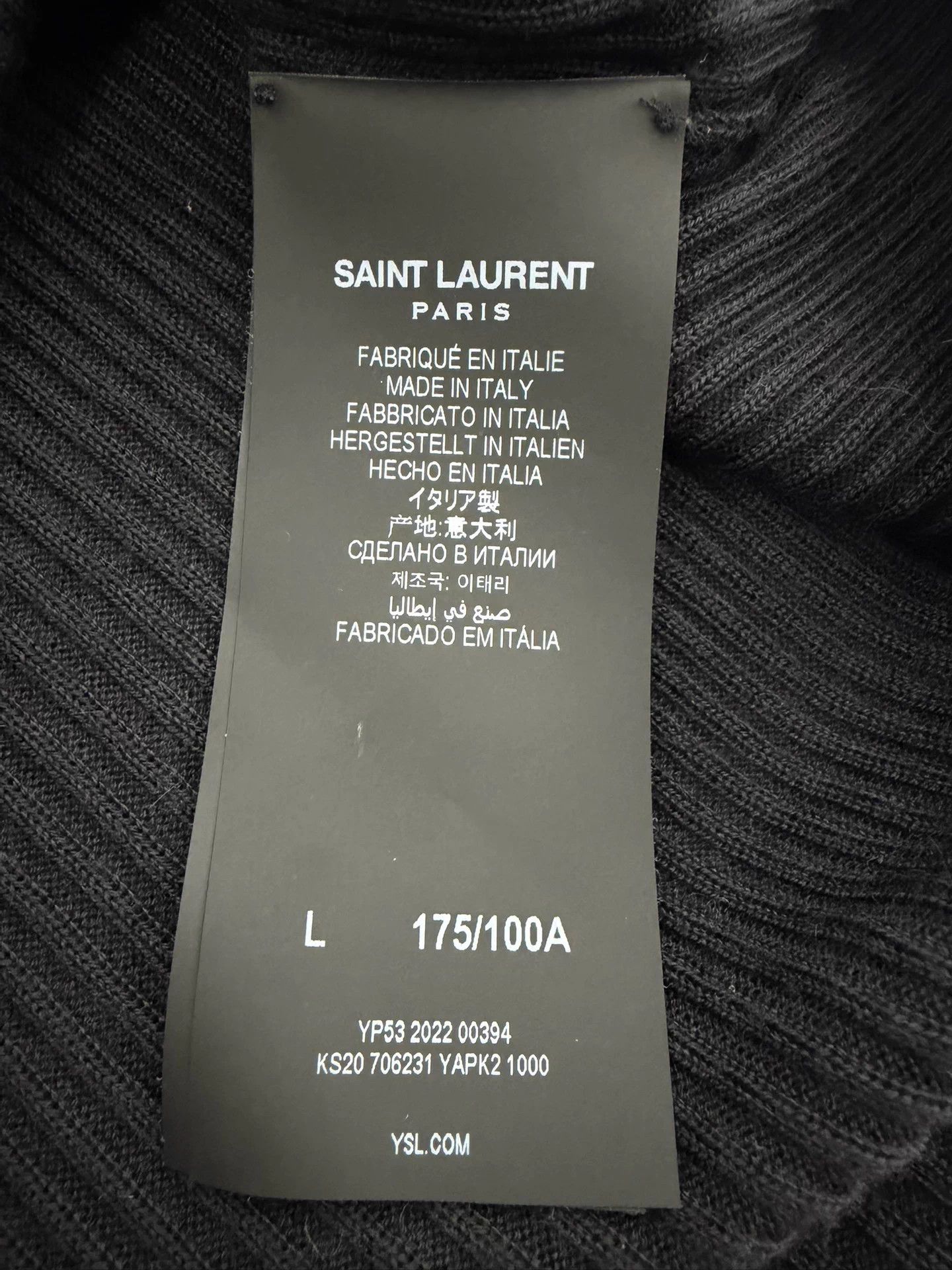 Saint Laurent Paris SLP22FW Black Turtleneck Wool-Cashmere-Silk Sweater L Size US L / EU 52-54 / 3 - 5 Thumbnail