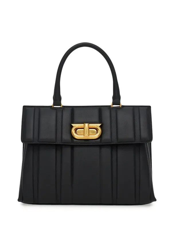 Salvatore Ferragamo o1s1rm0924 Size: OS / Embosse Flip Leather Tote Bag in Black Size ONE SIZE - 1 Thumbnail