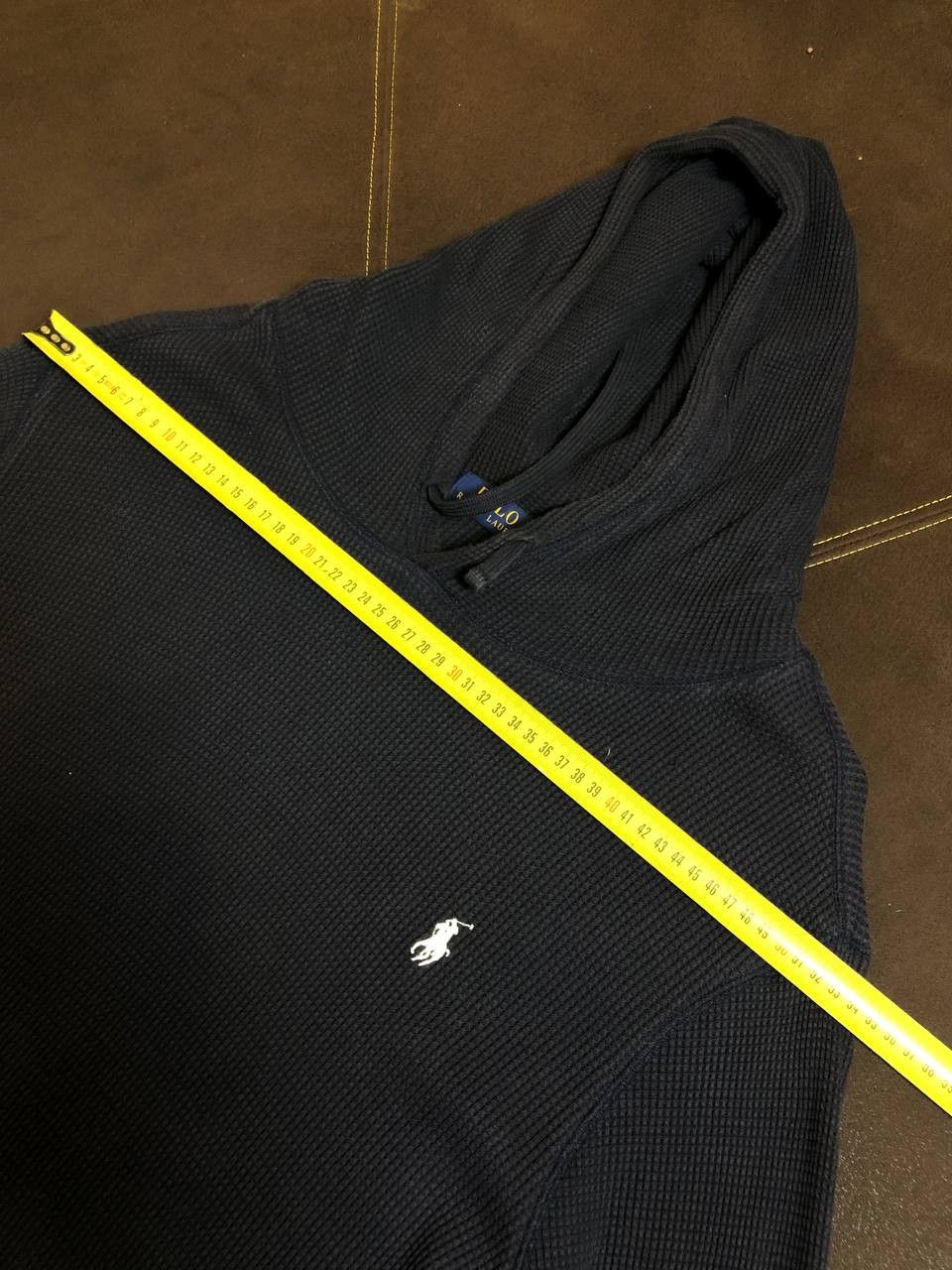 Polo Ralph Lauren Vintage Polo Ralph Lauren Faded Waffle Knit Hoodie Size US XL / EU 56 / 4 - 7 Thumbnail