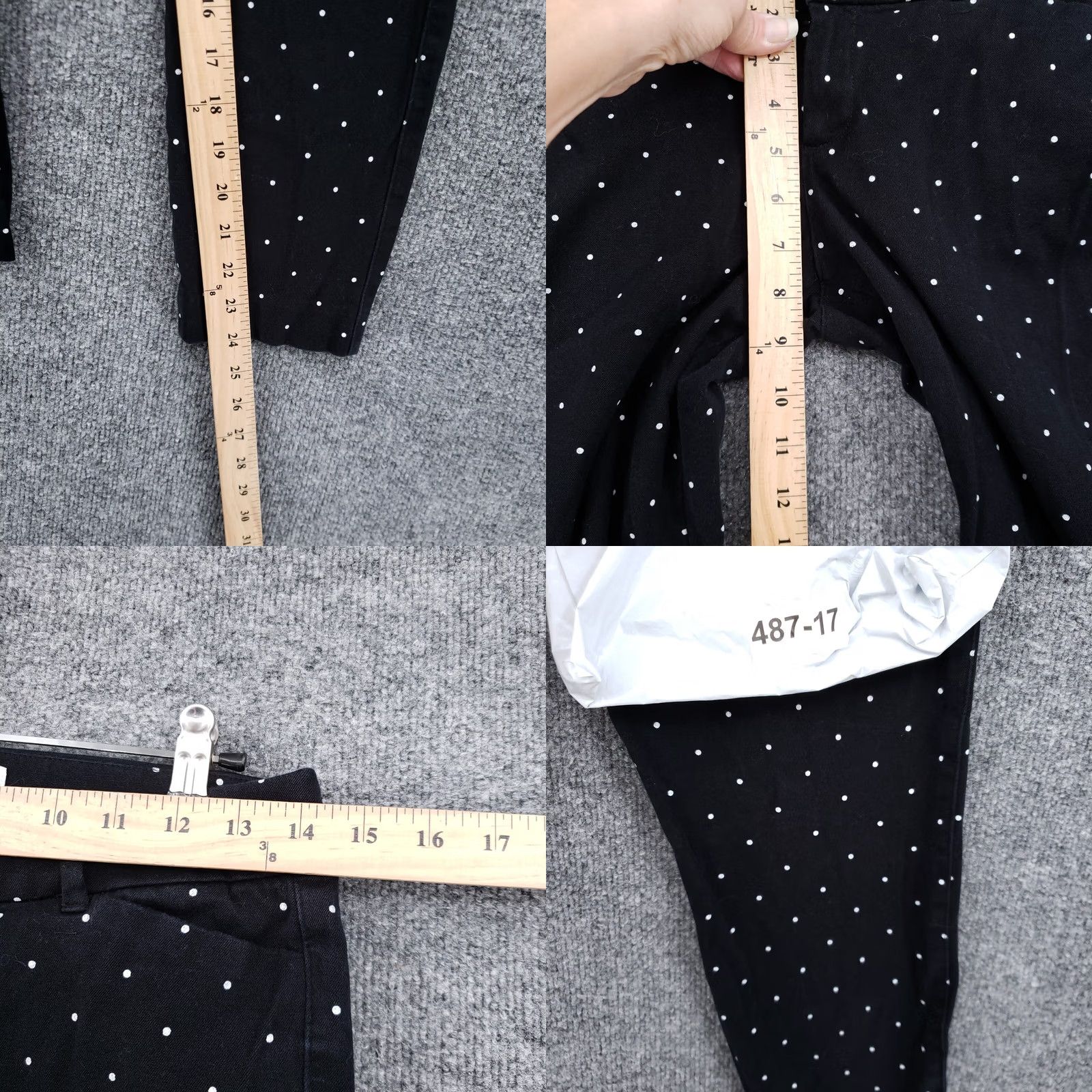 Old Navy Old Navy Pants Womens Pixie Black Straight Leg Polka Dots Flat Front Size 4 Regular Size 29" - 9 Thumbnail