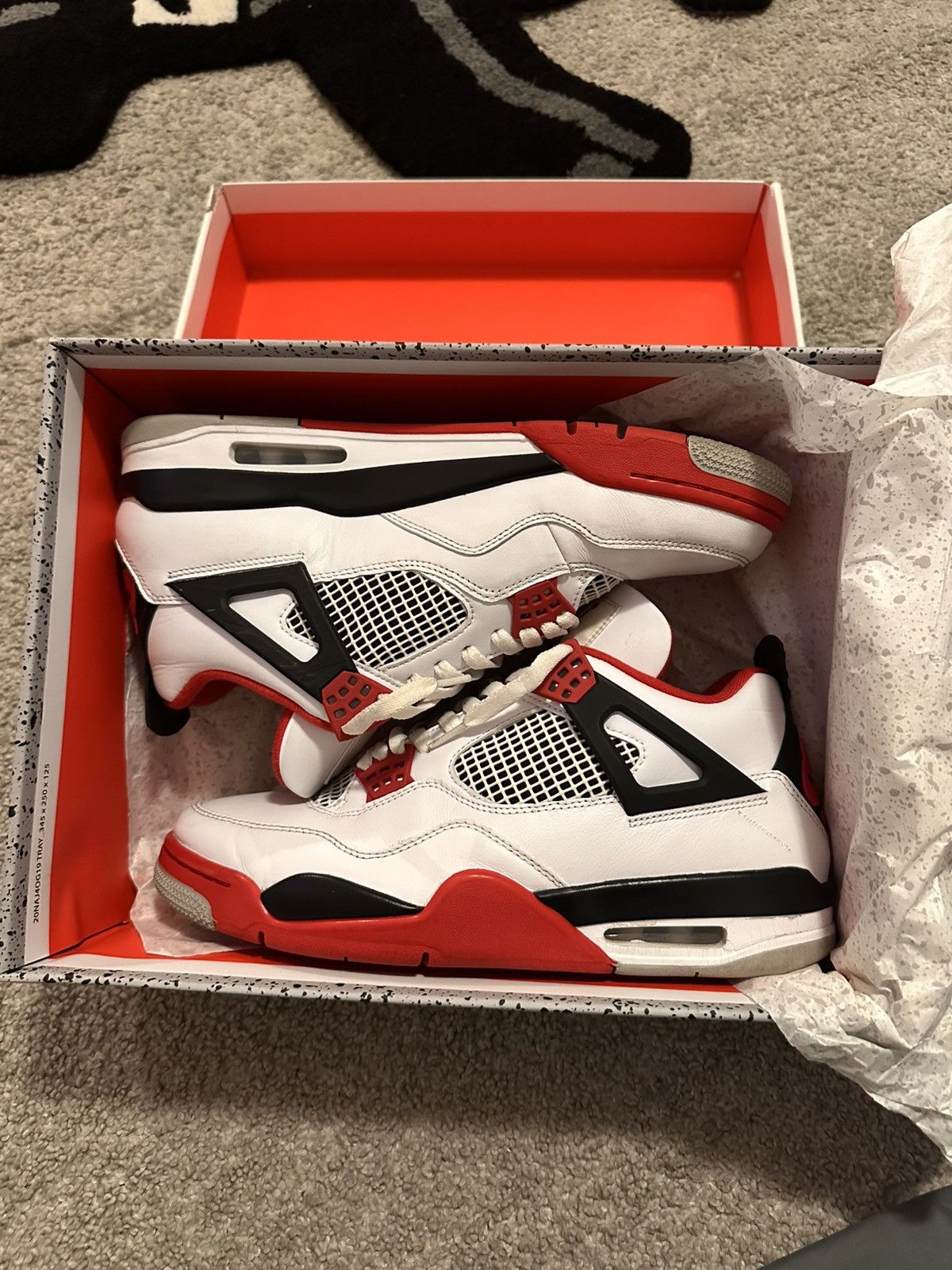 Jordan Brand Air Jordan 4 Retro Fire Red Size US 11 / EU 44 - 6 Thumbnail