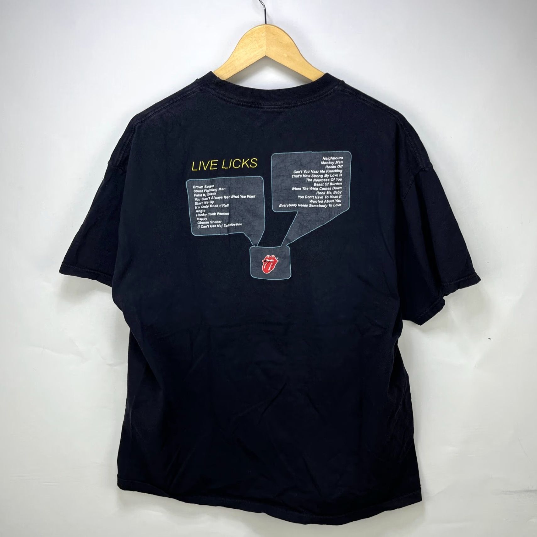 Olive VINTAGE Rolling Stones Y2K Band Tour T Shirt XL 2XL Live Licks Mens T-Shirt Black Size US XL / EU 56 / 4 - 4 Thumbnail