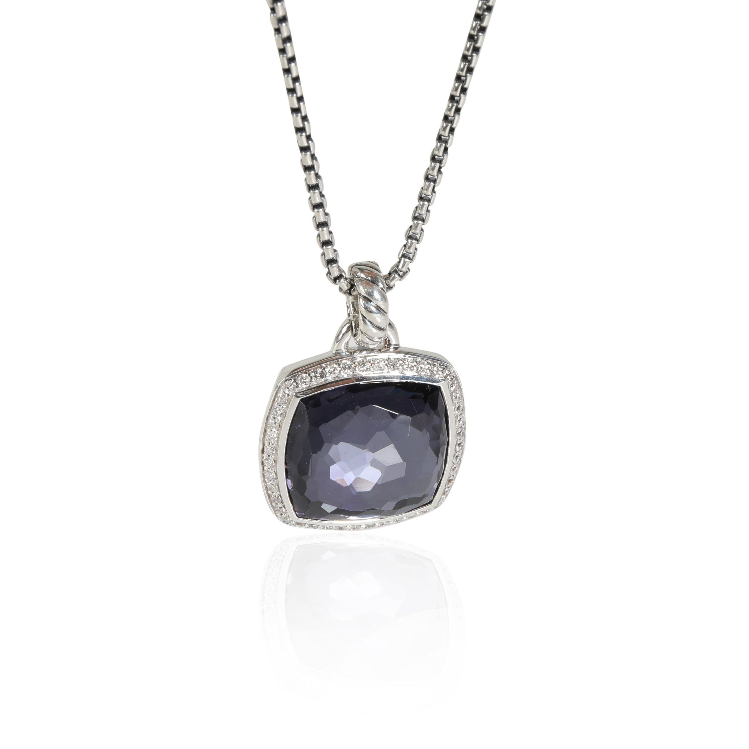 David Yurman Albion Diamond and Black Orchid Pendant in Silver