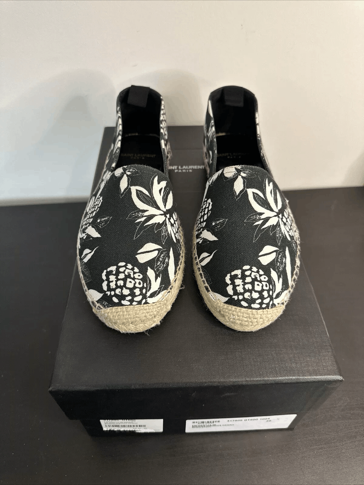 Yves Saint Laurent YSL Saint Laurent Men's Canvas Leather Espadrilles Size 39 Size US 6 / EU 39 - 2 Thumbnail