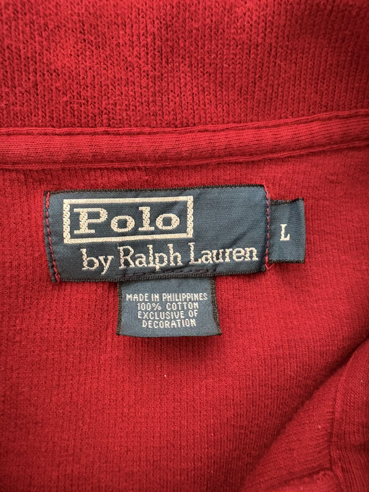 Polo Ralph Lauren × Vintage RED POLO 1/4 ZIP UP Size US L / EU 52-54 / 3 - 3 Thumbnail