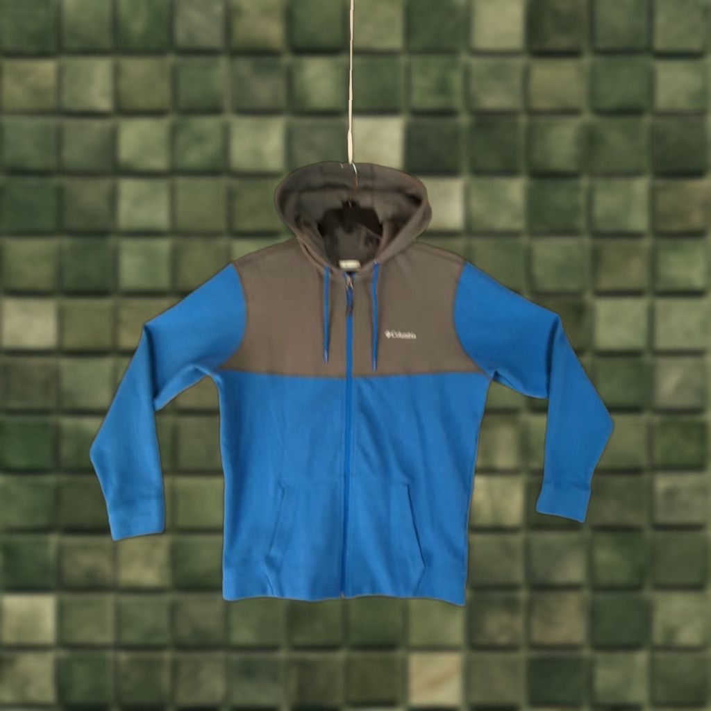Vintage Columbia Hoodie Full Zip Men L Blue Gray Solid Logo Zipper Sports Outdoor Jacket Shirt? Size US L / EU 52-54 / 3 - 1 Thumbnail
