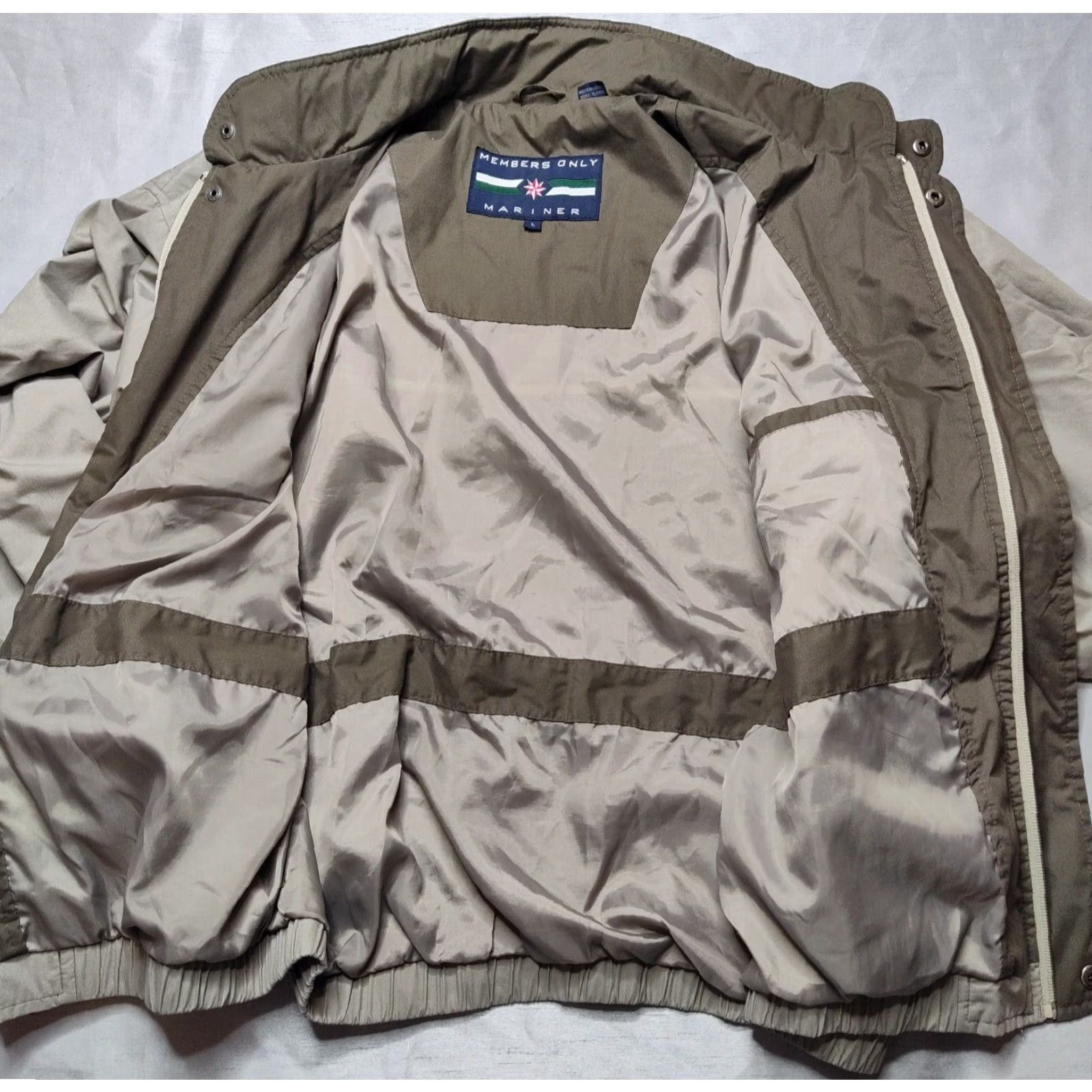 Members Only MEMBERS ONLY MARINER Men L Light Brown Lined Full Zip Windbreaker Jacket EUC Size US L / EU 52-54 / 3 - 6 Thumbnail