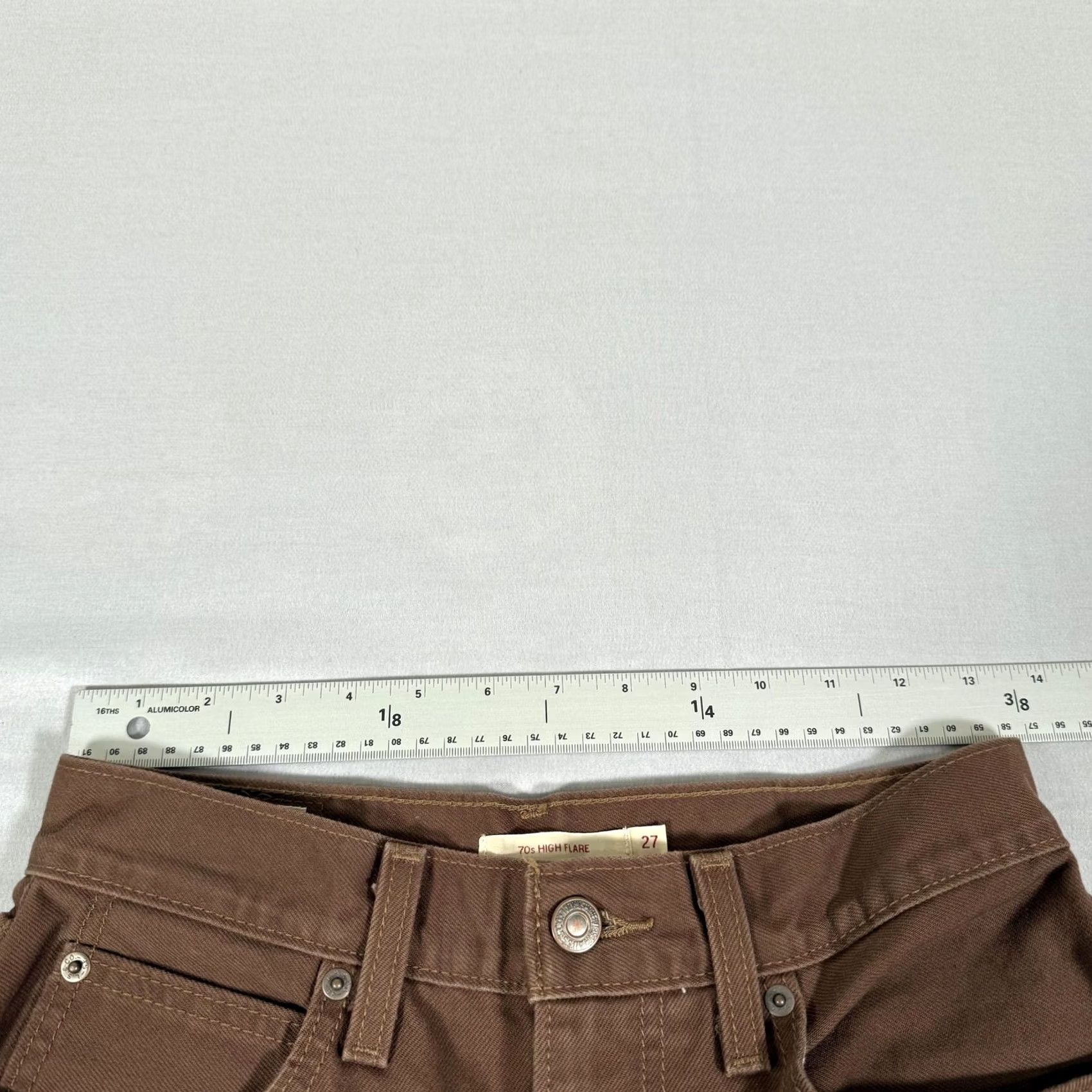 Levi's Levis Jeans Womens 27x32 Brown 70s High Flare Bell Bottom Denim Pants Western Jeans Size 27" / US 4 / IT 40 - 6 Thumbnail