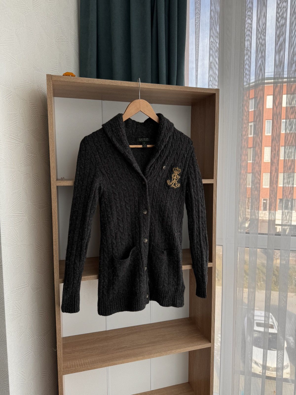 Lauren Ralph Lauren × Polo Ralph Lauren × Vintage Vintage Lauren Ralph Lauren W’ Grey Cable Knit Cardigan Size XS / US 0-2 / IT 36-38 - 4 Thumbnail