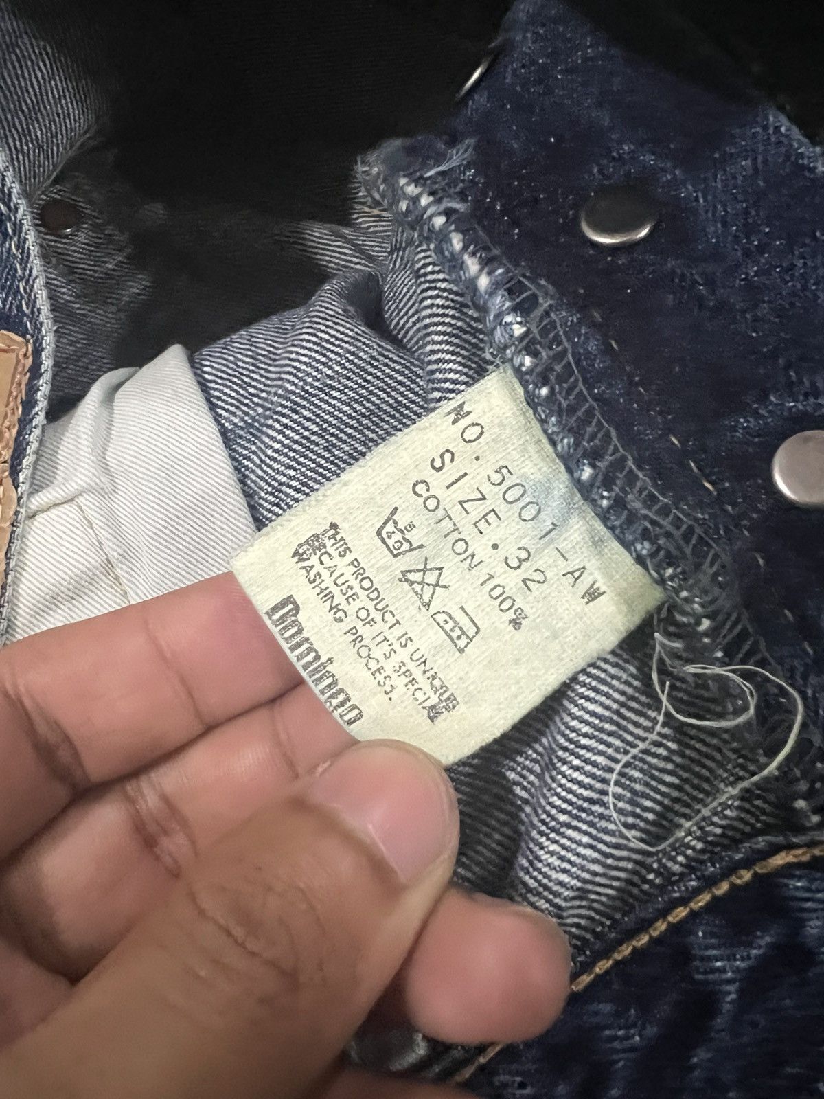 Indigo × OMNIGOD × Oni Vintage Omnigod 🇯🇵 Selvaged Indigo Denim Jeans Regular Fit Size US 31 - 6 Thumbnail