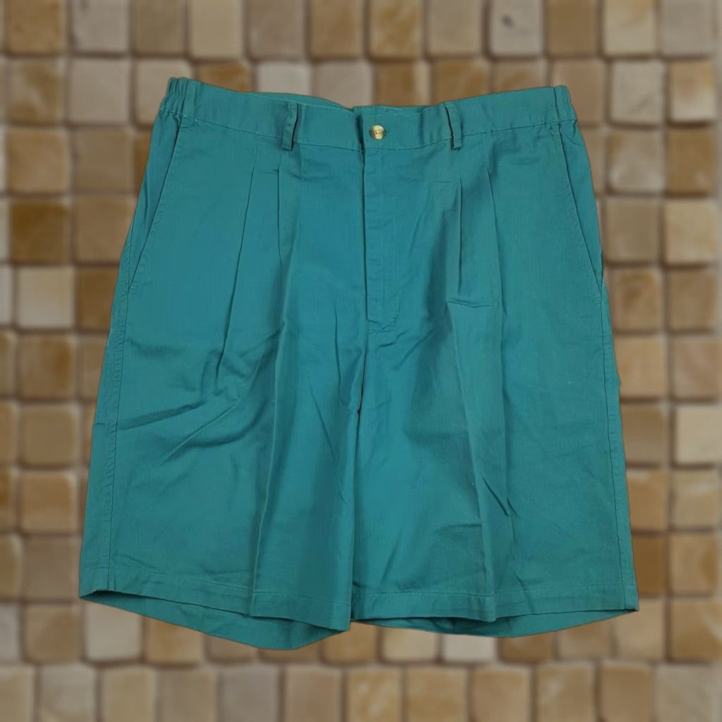 Vintage VINTAGE Penguin Chino Shorts Teal 90s Casual Sport Pleated Size 34 Mens Size US 34 / EU 50 - 1 Thumbnail