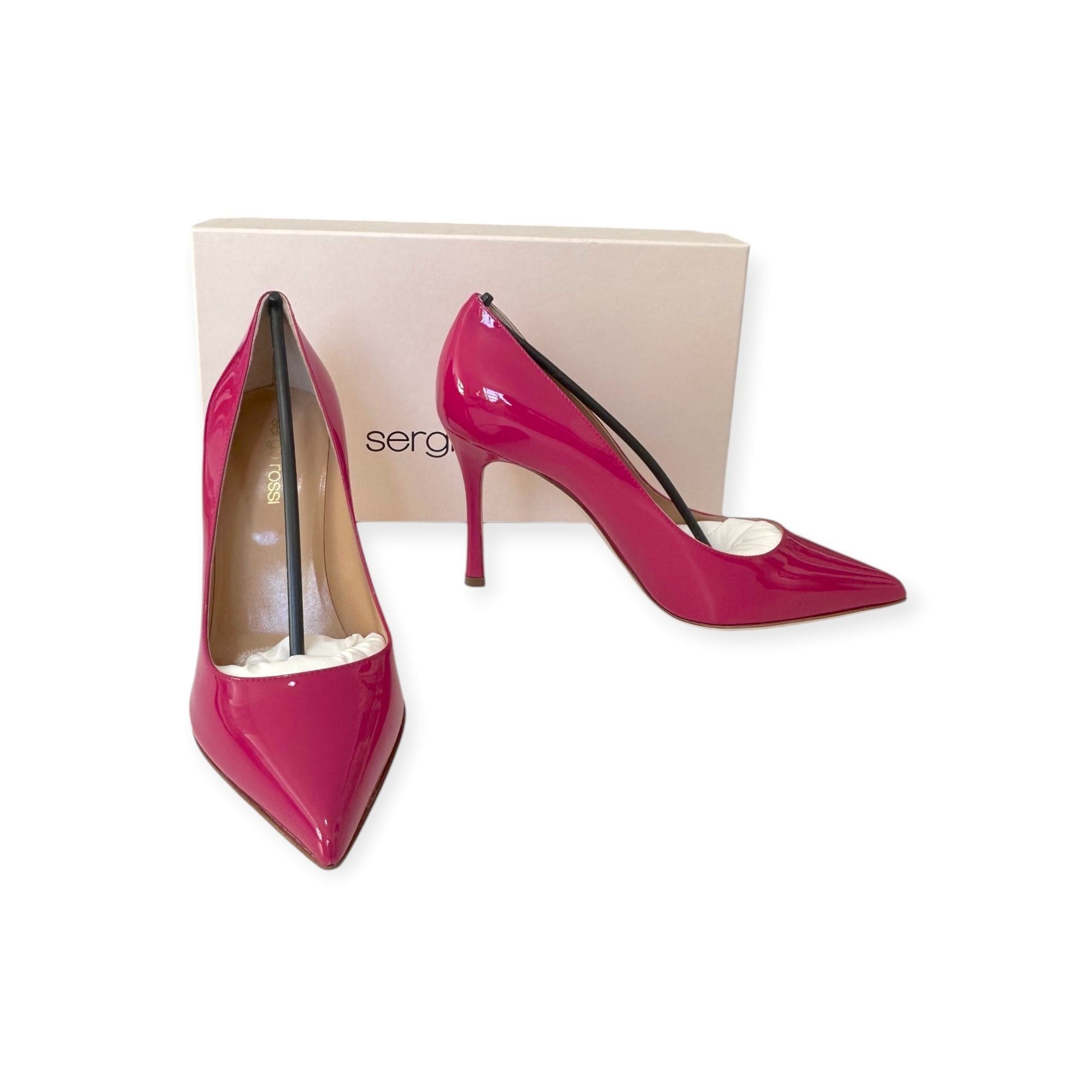 Sergio Rossi Sergio Rossi New Secret 090 Magenta Patent Pumps EU 37 / US Size US 7 / IT 37 - 2 Thumbnail
