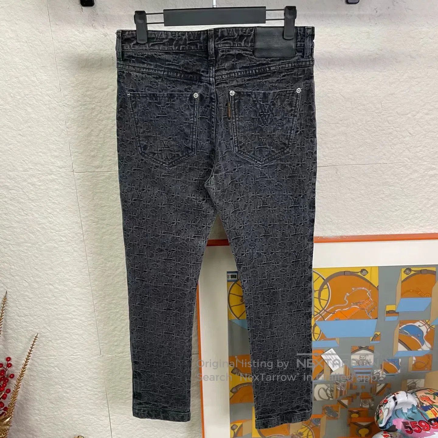 Louis Vuitton lv monogram print denim pants size 38. Size US 38 / EU 54 - 2 Thumbnail
