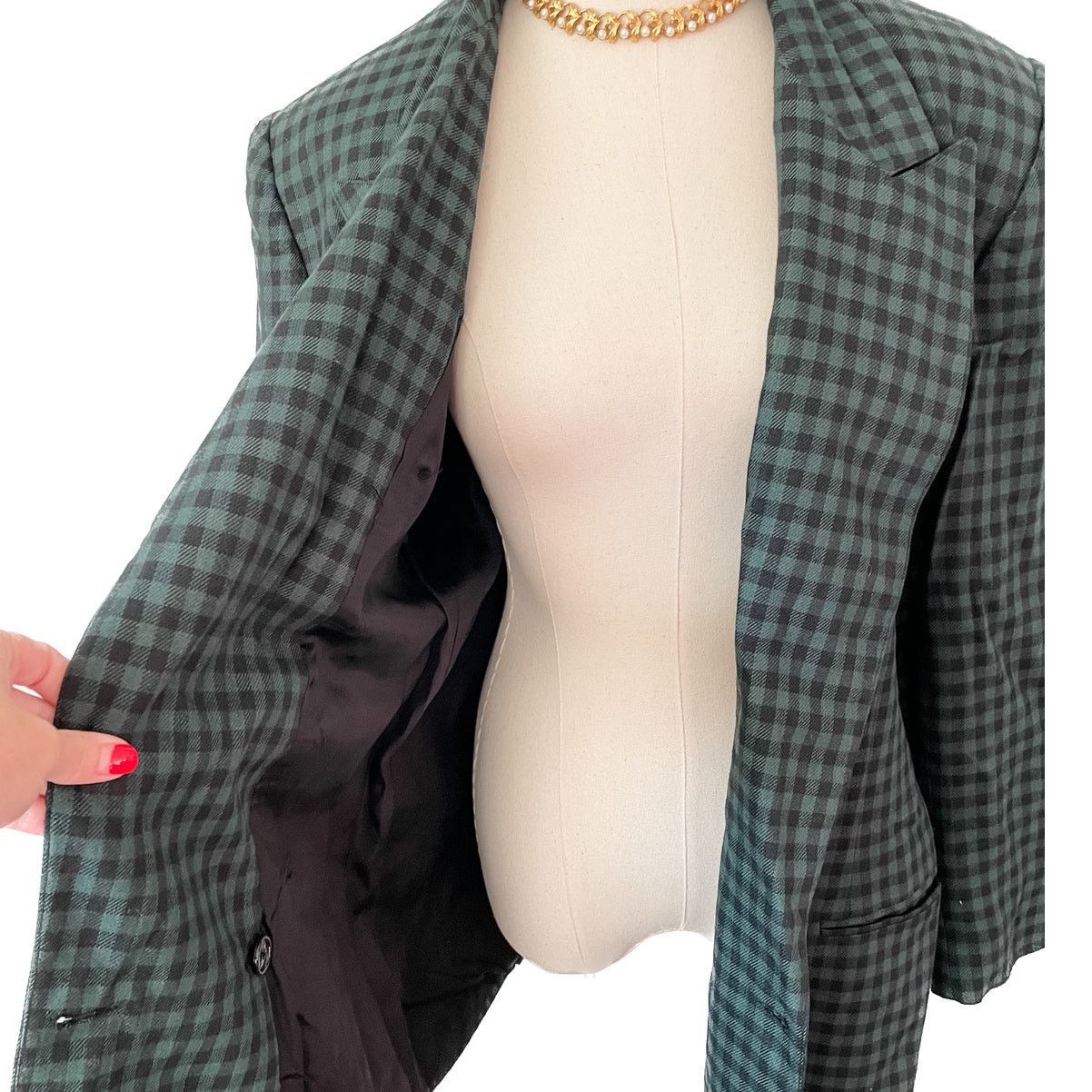Vintage Vintage The Limited checkered plaid peak lapel blazer 12/L Size L / US 10 / IT 46 - 4 Thumbnail