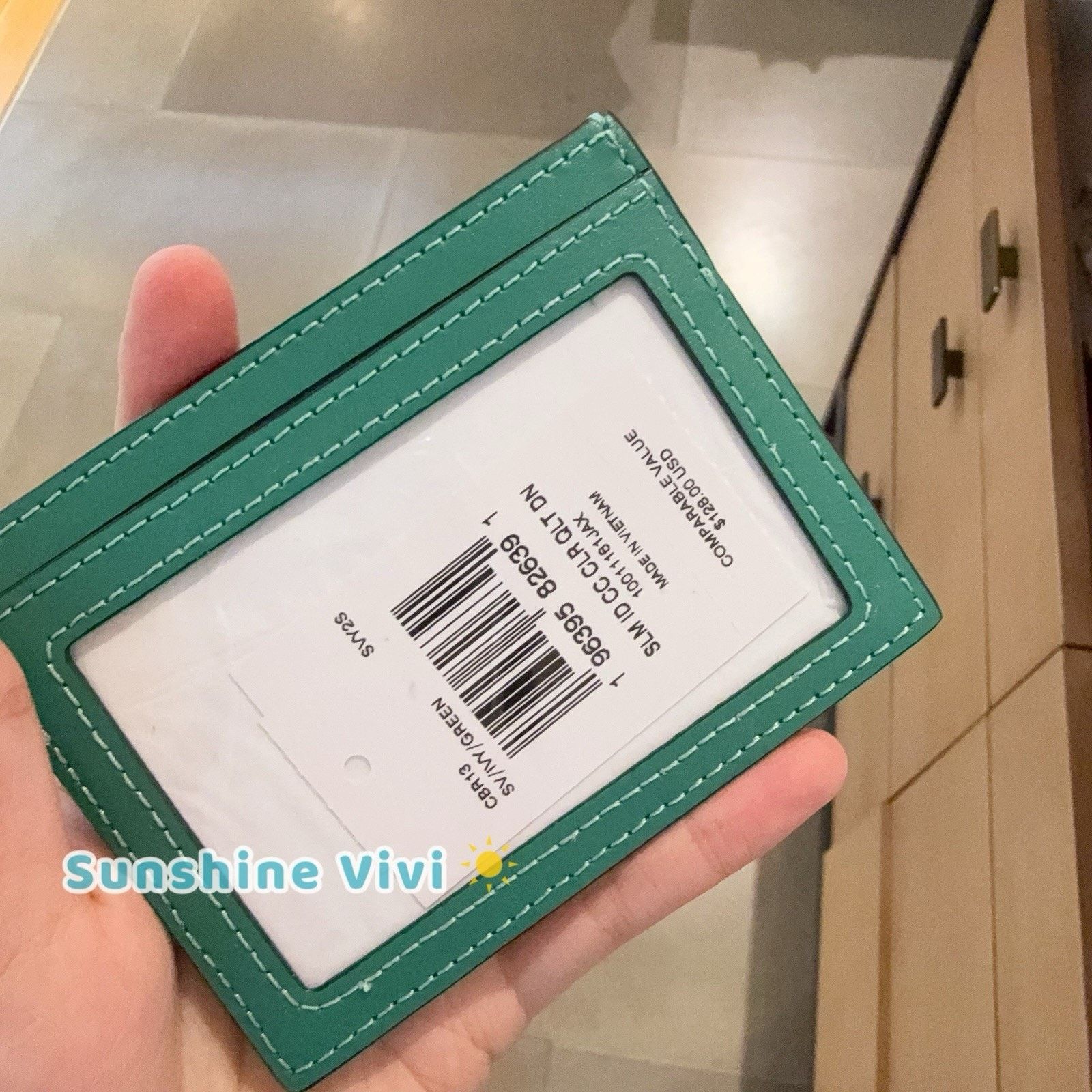 Coach NWT Coach Slim ID Card Case Denim Leather CBR13 Ivy/Green Size ONE SIZE - 2 Thumbnail