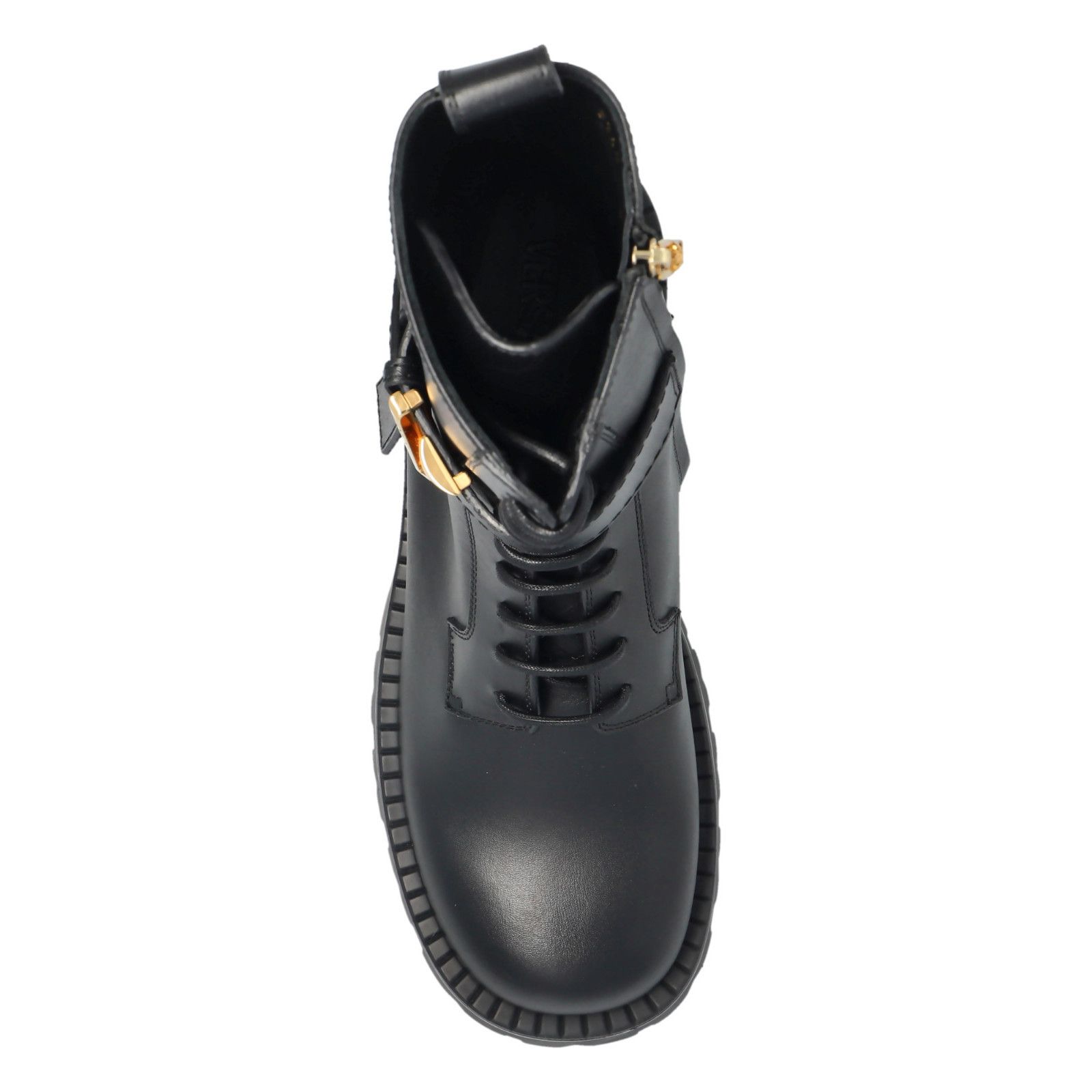 VERSACE Black Leather Ankle Boots New And Authentic (Women's