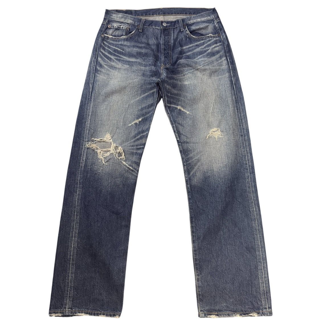 Engineered Garments × Levi's Archives ‼️ Vintage Y2K Levis 501 Distress Faded Aging Denim Size US 36 / EU 52 - 1 Thumbnail