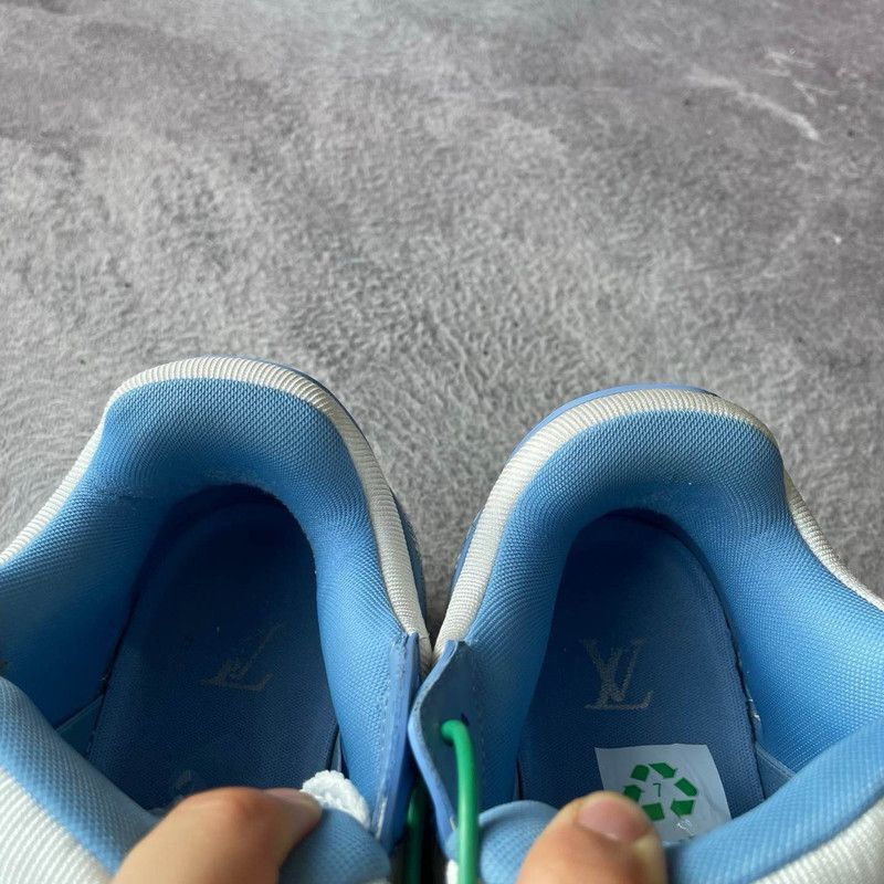 Louis Vuitton Louis Vuitton Trainer Maxi Blue and White Sneakers -2508 Size US 7.5 / EU 40-41 - 9 Thumbnail
