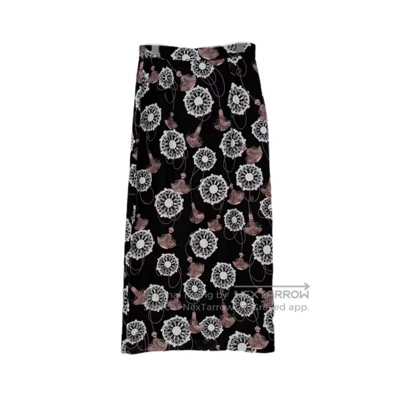 Hermes Hermes Black Rope Pattern Mulberry Silk Skirt Size 24" / US 00 / IT 34 - 2 Thumbnail