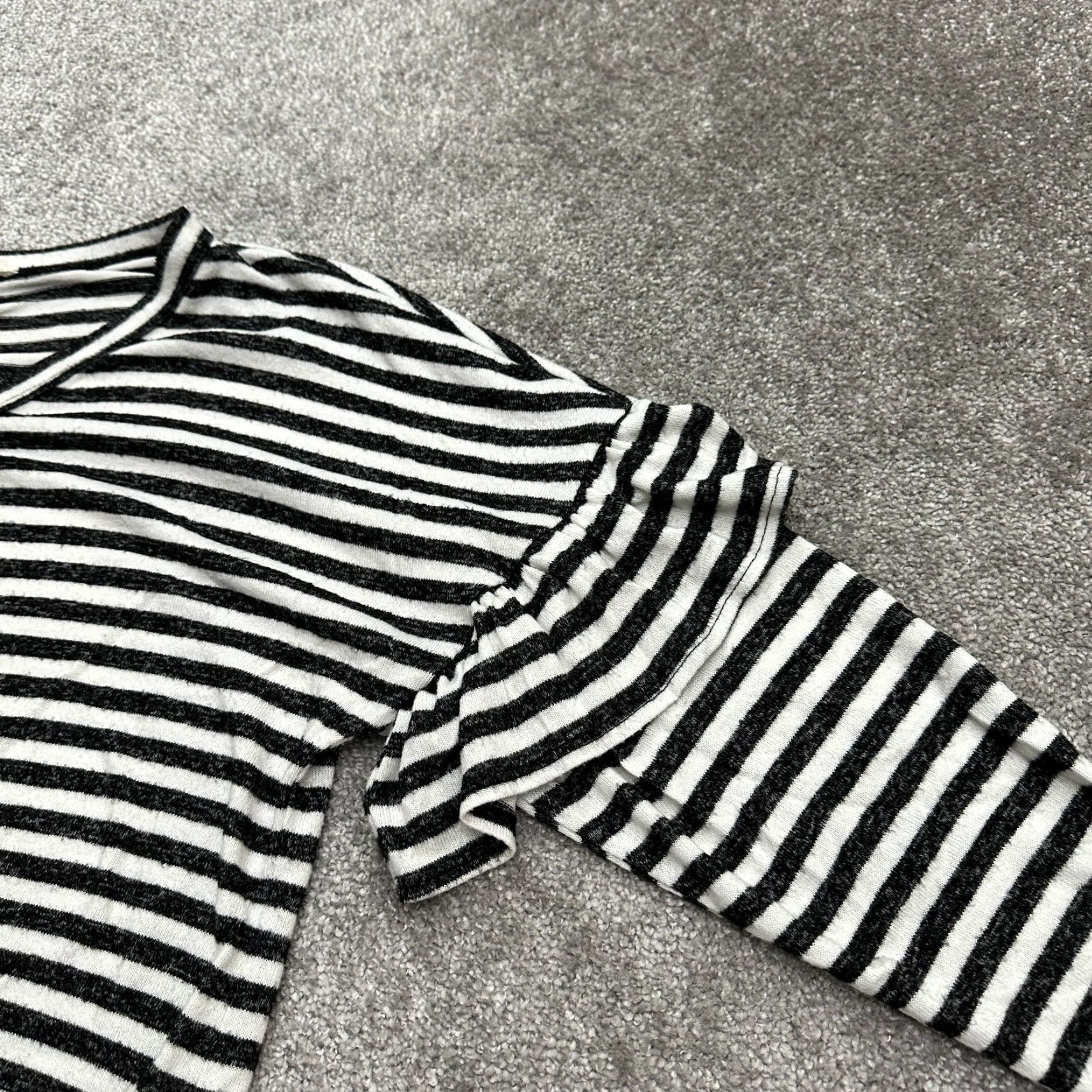 Vintage Line Up Blouse Womens S Black White Striped Button Down Tie Top 143 Story By Line Up Blouse Womens Small Black White Striped Button Down Tie Top Size S / US 4 / IT 40 - 5 Thumbnail