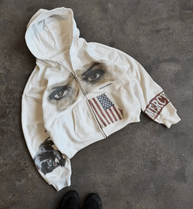 Japanese Brand American Retro Eye Print Zip Up Hoodie Size US M / EU 48-50 / 2 - 1 Thumbnail
