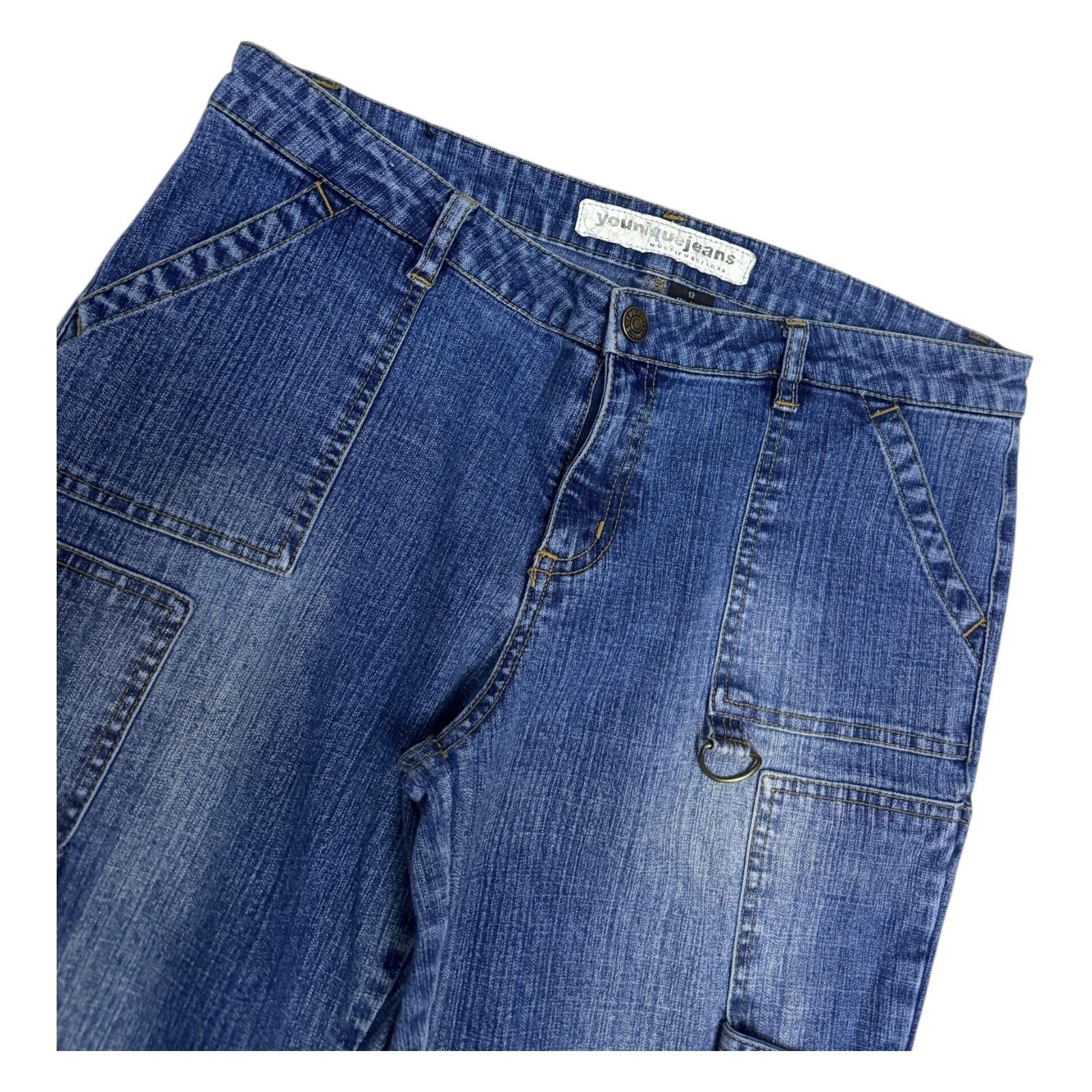 Other YOUNIQUE Vintage Y2K Flared Bootcut Casual Denim Jeans 12 Size 32" / US 10 / IT 46 - 4 Thumbnail