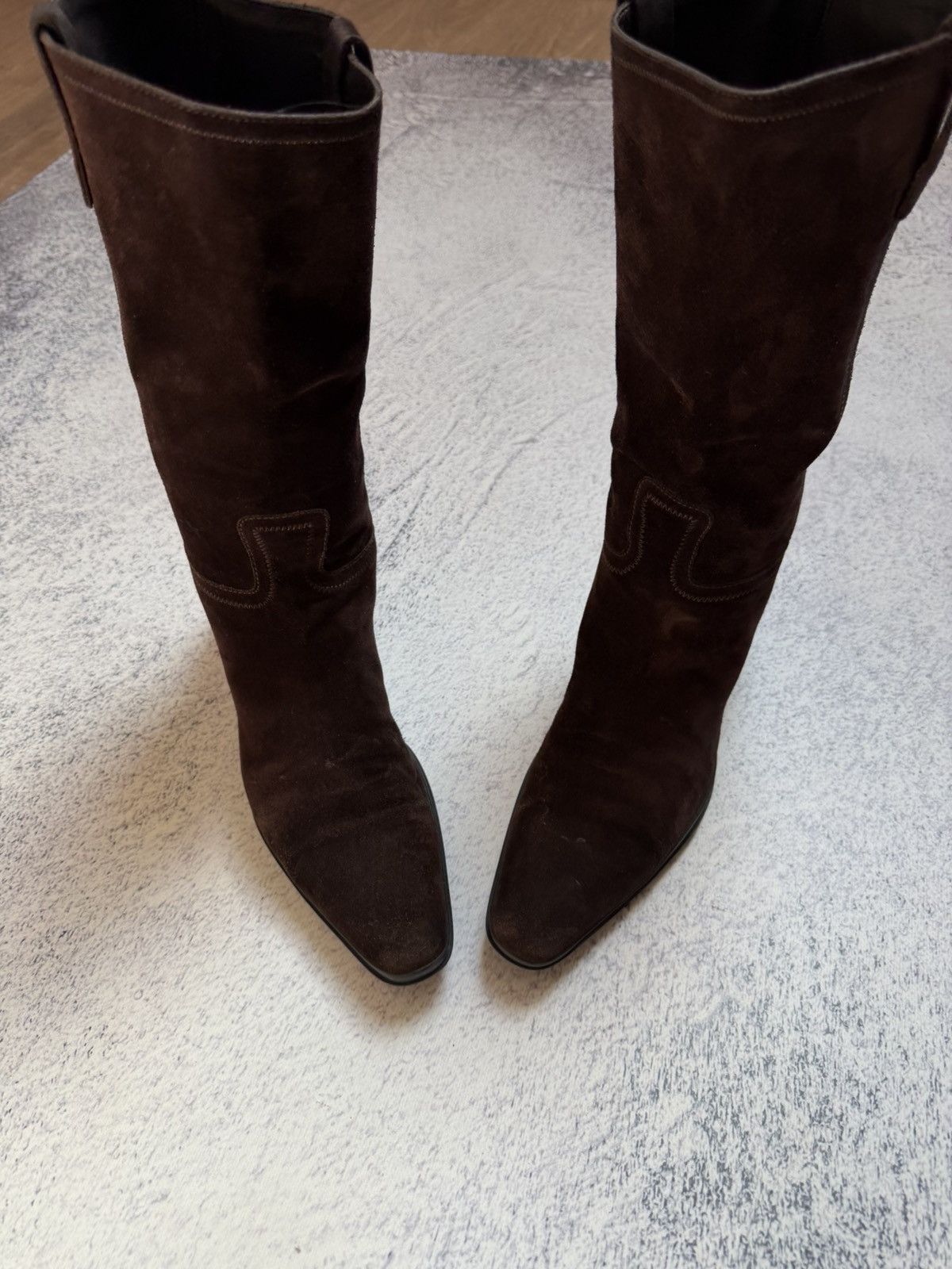 Prada 90s Prada Cowboy Western Suede Brown Boots(Guidi,CCP Style) Size US 7.5 / EU 40-41 - 19 Thumbnail