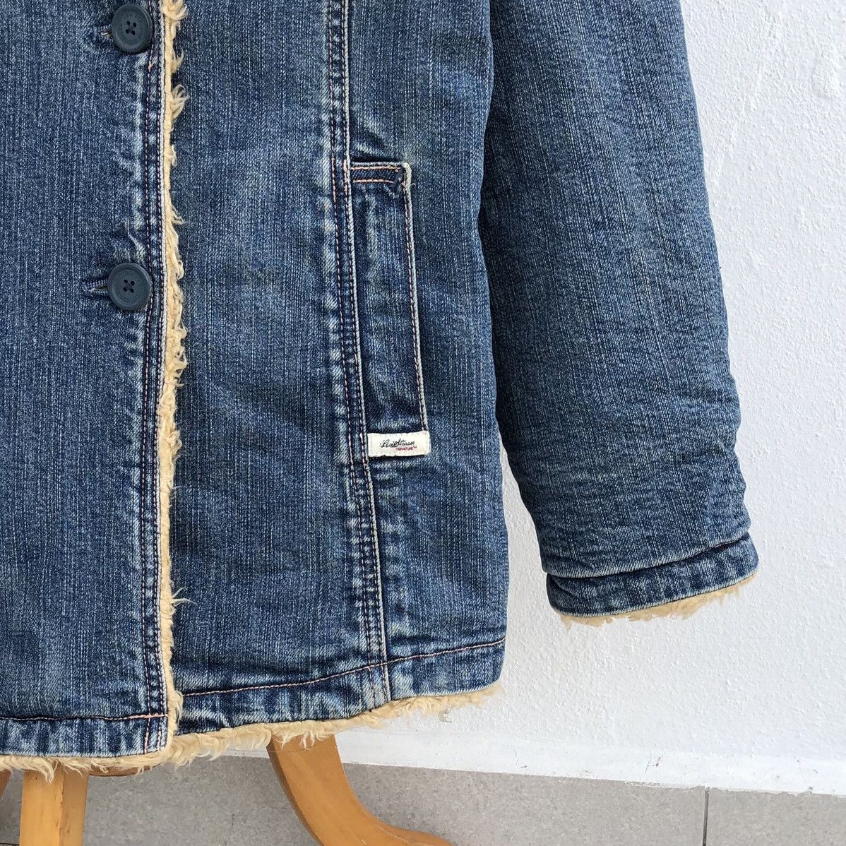Levi's Levis Lined Sherpa Denim Coat / Jacket Size L / US 10 / IT 46 - 6 Thumbnail