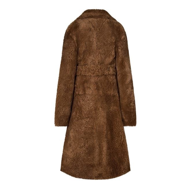 Bottega Veneta Bottega Veneta Shearling Teddy Shawl Neck Coat in Brown Size S / US 4 / IT 40 - 2 Thumbnail