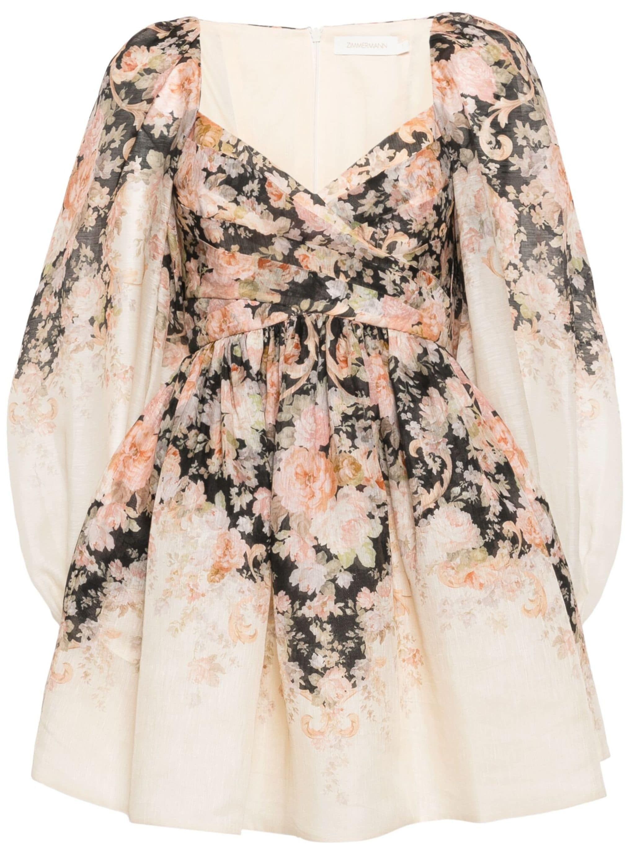 Zimmermann o1s22i1n1024 Floral Mini Dress in Multicolor Size M / US 6-8 / IT 42-44 - 1 Thumbnail