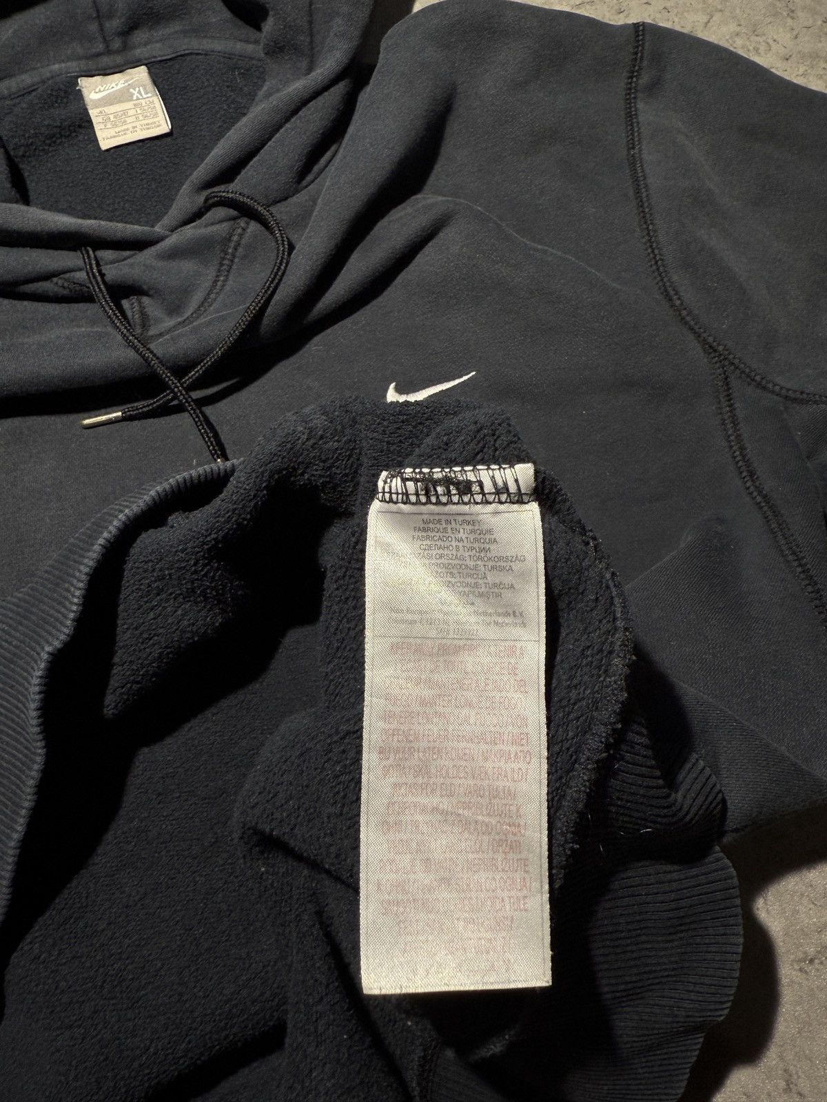 Nike × Vintage Vintage Nike Mini Swoosh Faded Zip Hoodie Y2K USA Size US XL / EU 56 / 4 - 7 Thumbnail