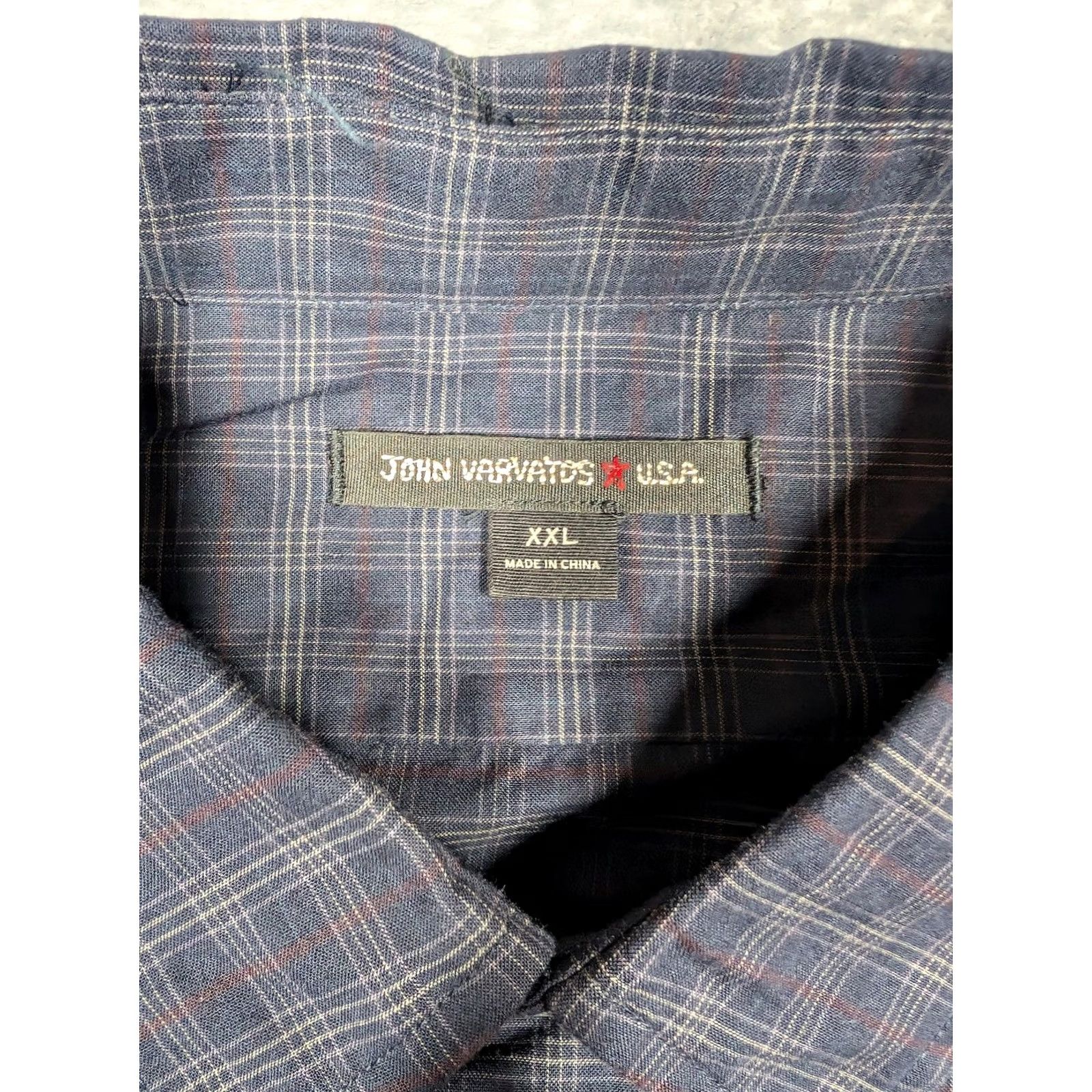 John Varvatos VINTAGE? No — John Varvatos U.S.A. Shirt Mens 2XL Blue Plaid Long Sleeve Button Up Casual Shirt Size US XXL / EU 58 / 5 - 6 Thumbnail