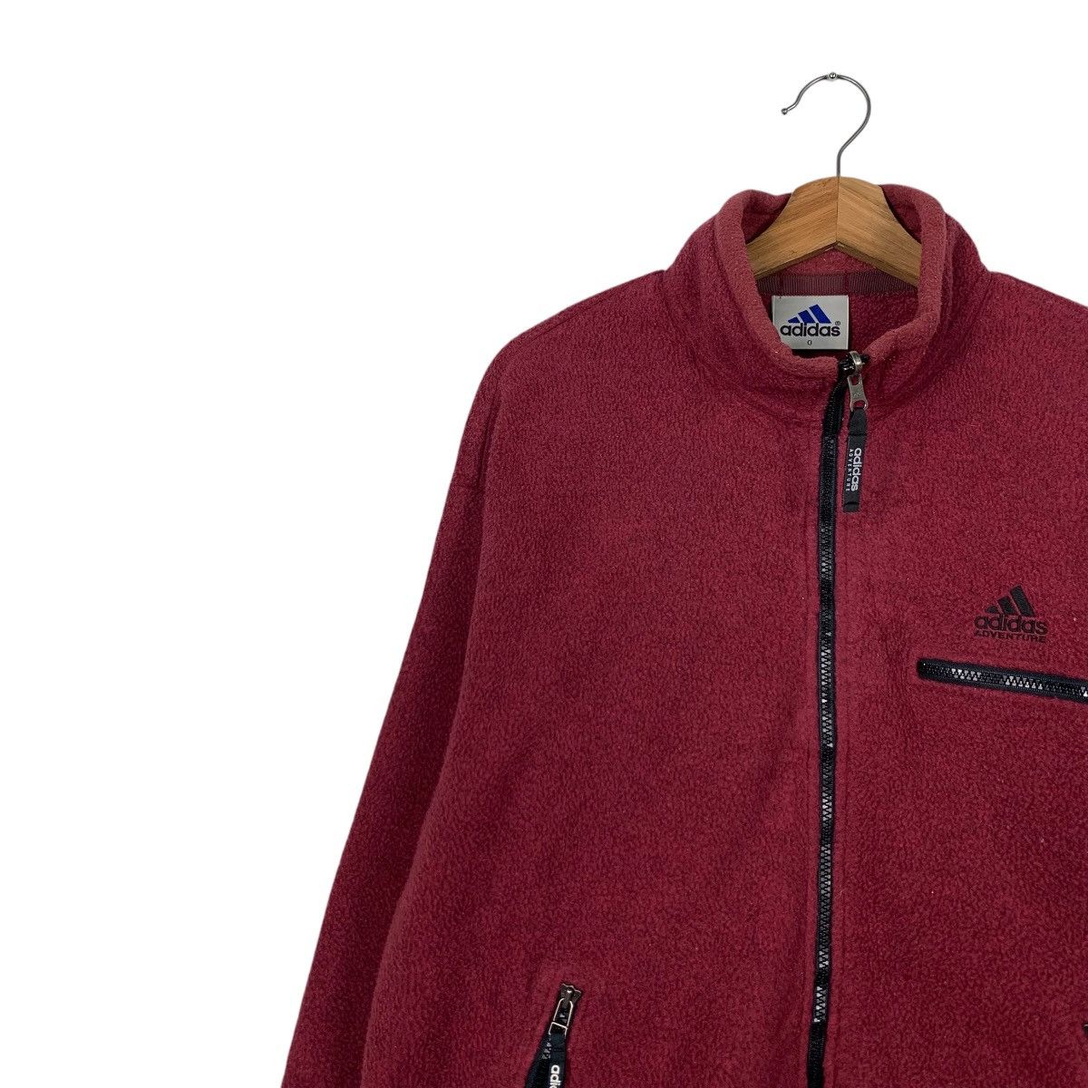 Adidas 90’s ADIDAS Embroidery Logo Maroon Fleece Jacket #2091-C91 Size US L / EU 52-54 / 3 - 6 Thumbnail