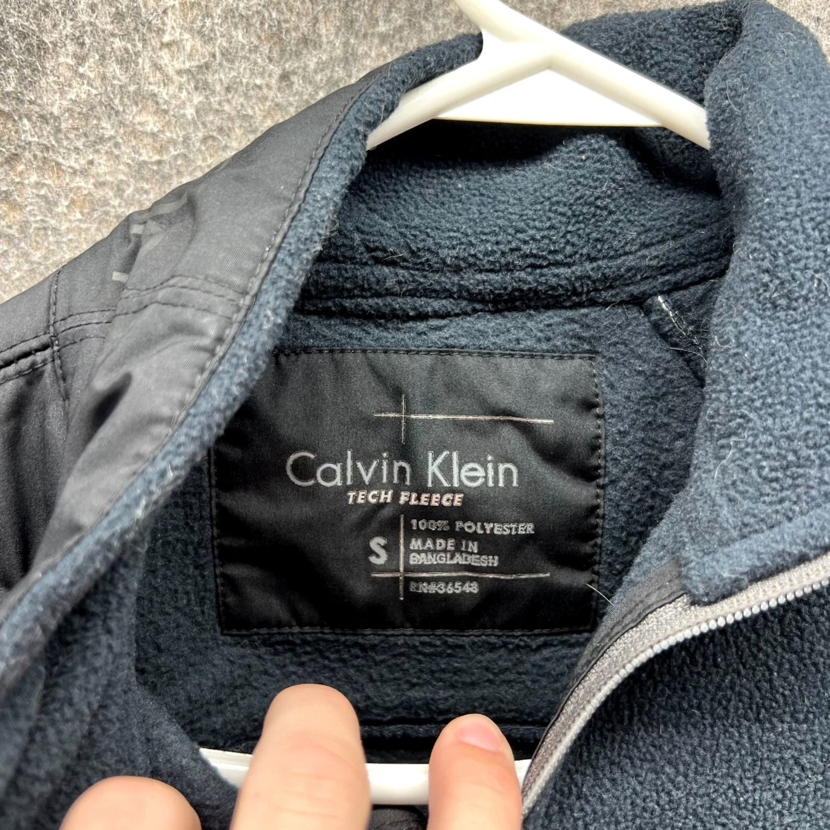 Calvin Klein VINTAGE Calvin Klein Jacket Mens Small Black Full Zip Tech Fleece Polyester Bomber VTG Size US S / EU 44-46 / 1 - 6 Thumbnail