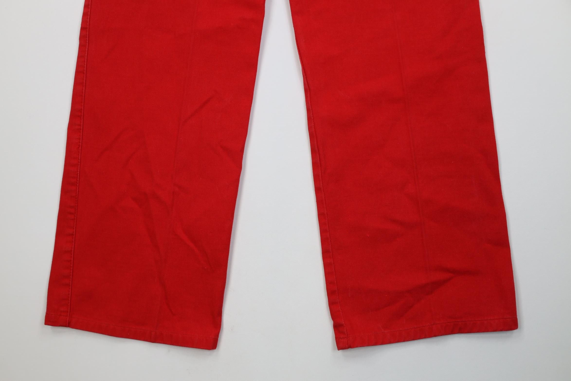 Vintage Vintage 70s Streetwear Wide Leg Chino Pants Red Cotton Size US 29 - 14 Thumbnail