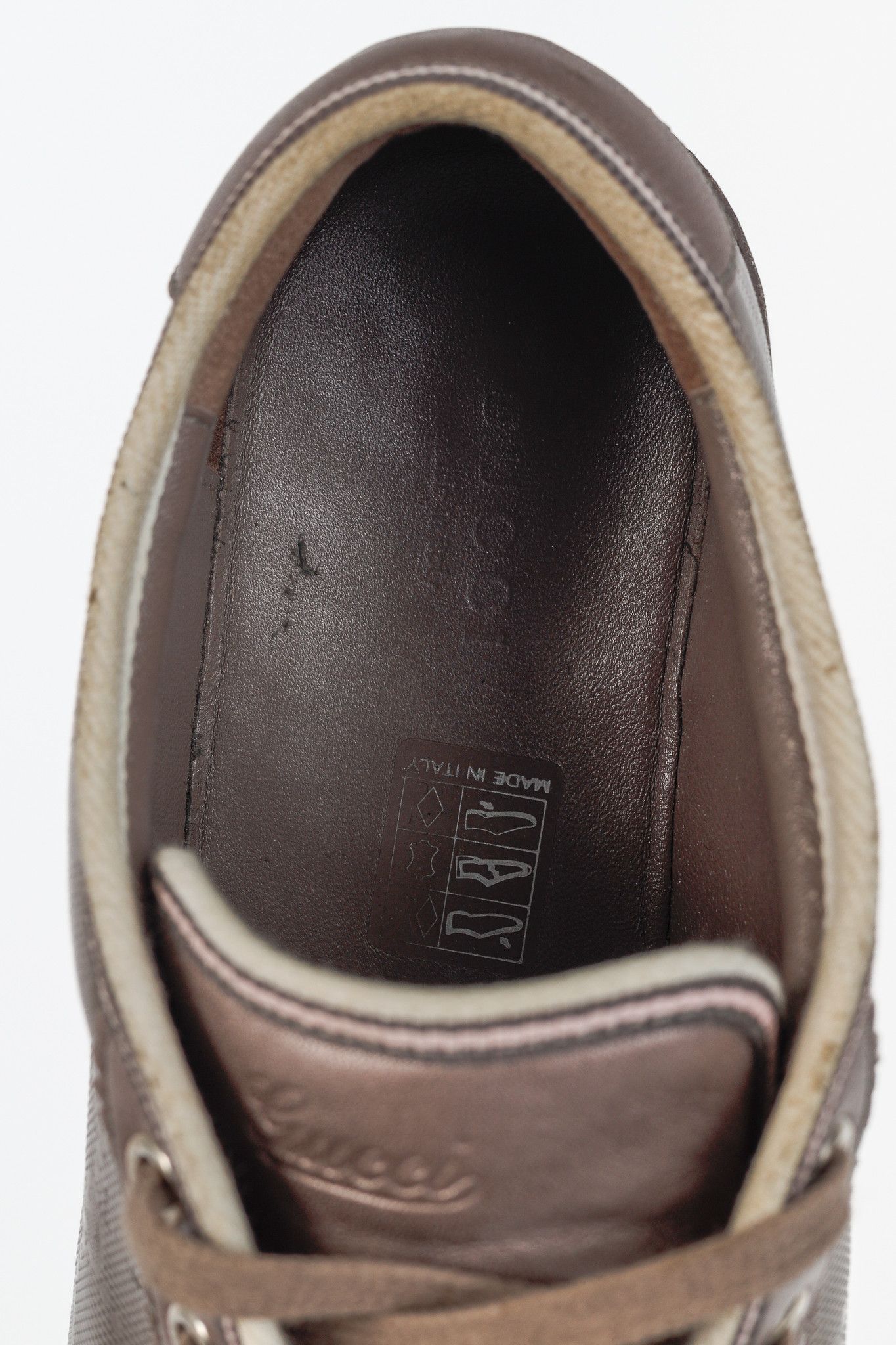 Gucci Gucci GG Imprime & Miro Soft Metallic Leather Sneakers Size US 7.5 / IT 37.5 - 11 Thumbnail