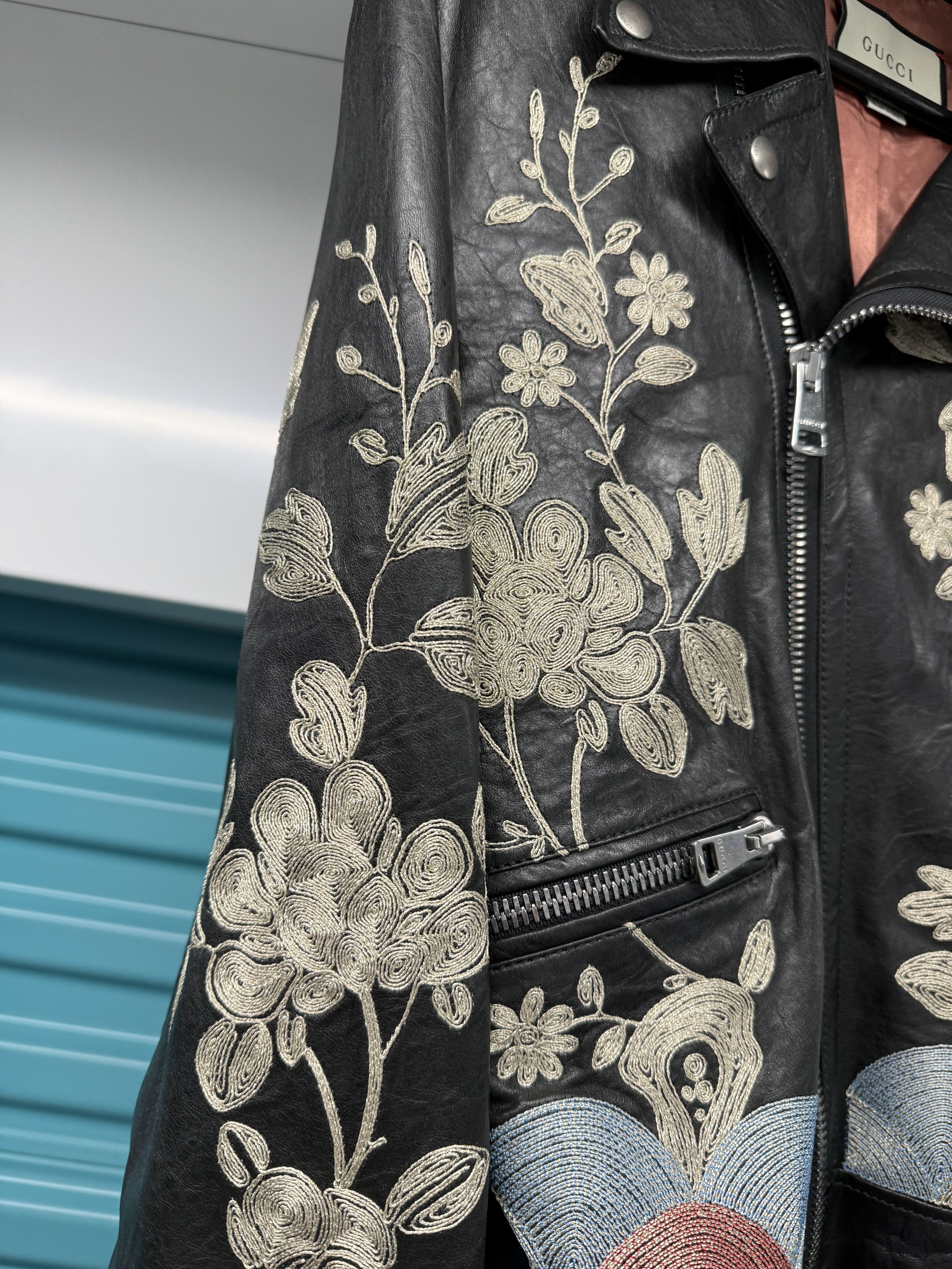 Gucci Metal Embroidered Leather Jacket Size US S / EU 44-46 / 1 - 7 Thumbnail